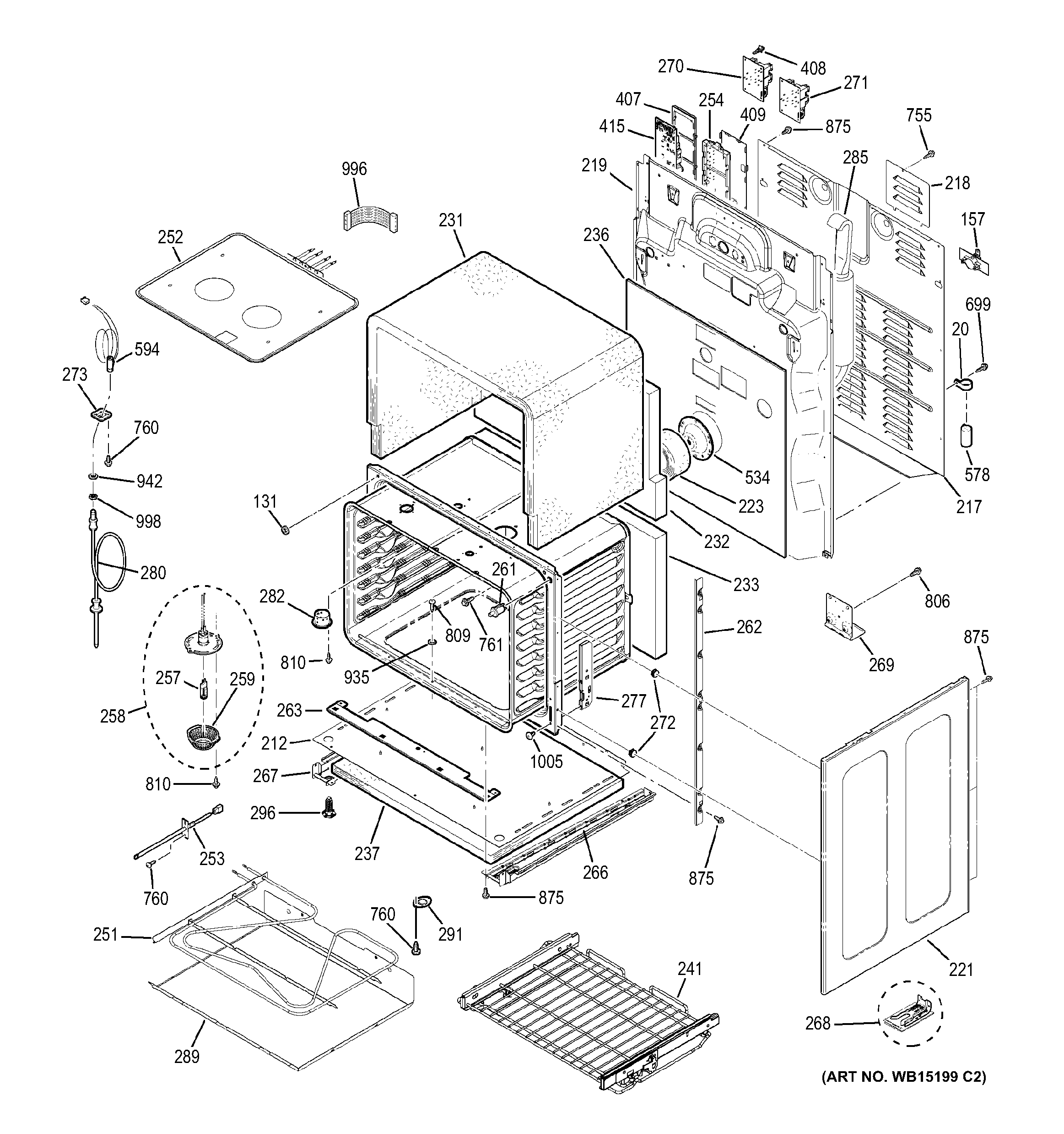 GE PS978ST1SS lower oven diagram