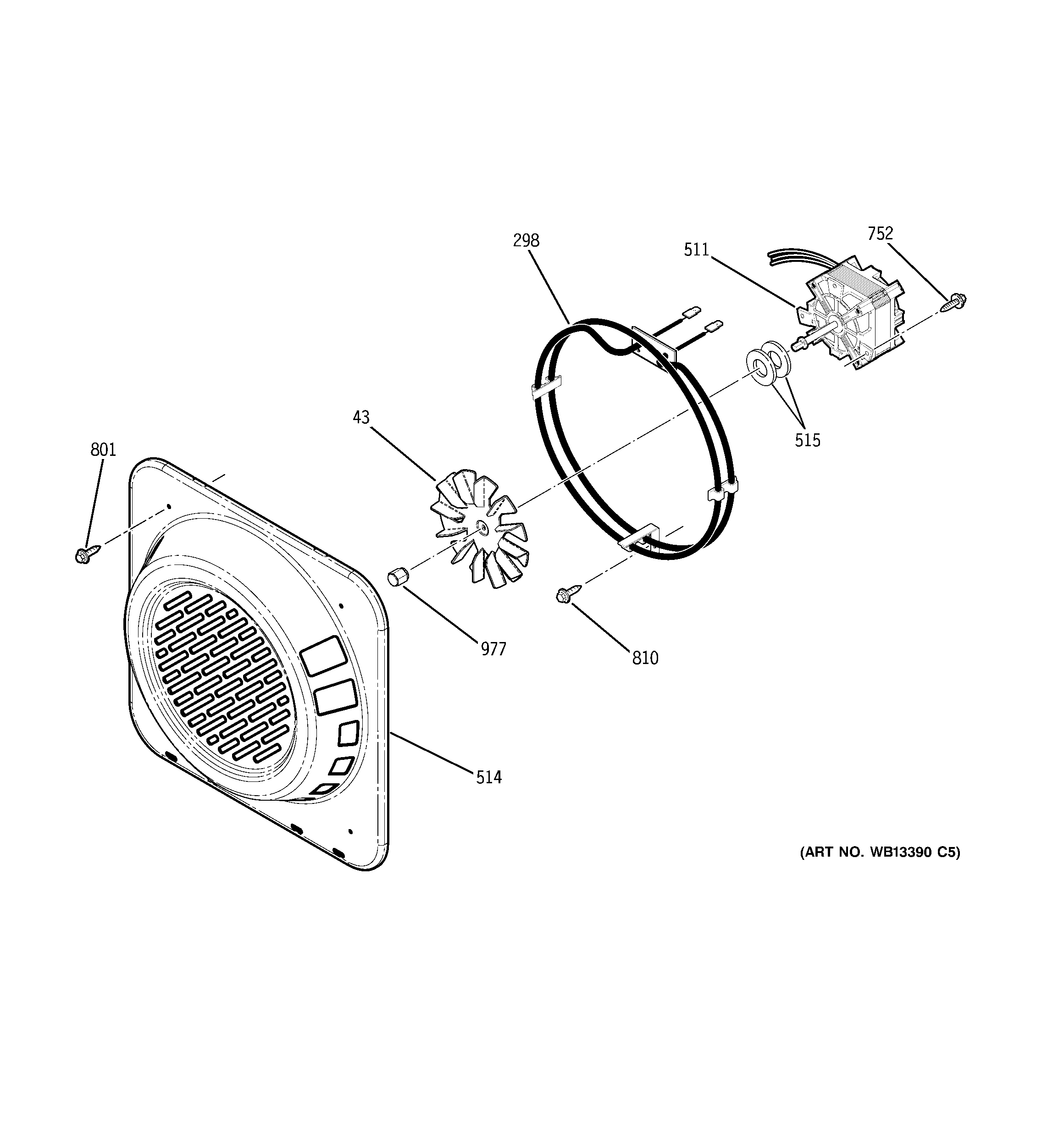 GE PS978ST1SS convection fan diagram