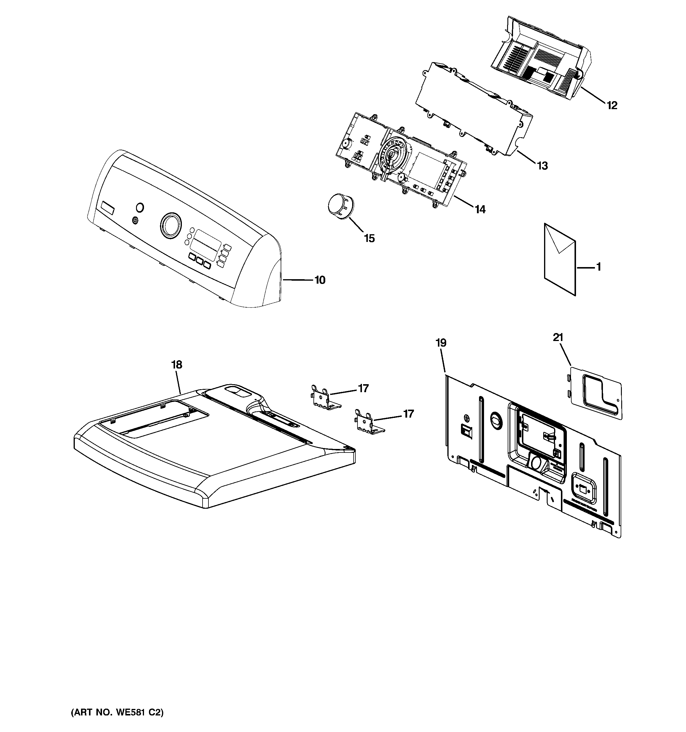 GE PTDN805GM0MS controls & top panel diagram