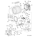 GE PTDN805GM0MS drum, blower & motor diagram