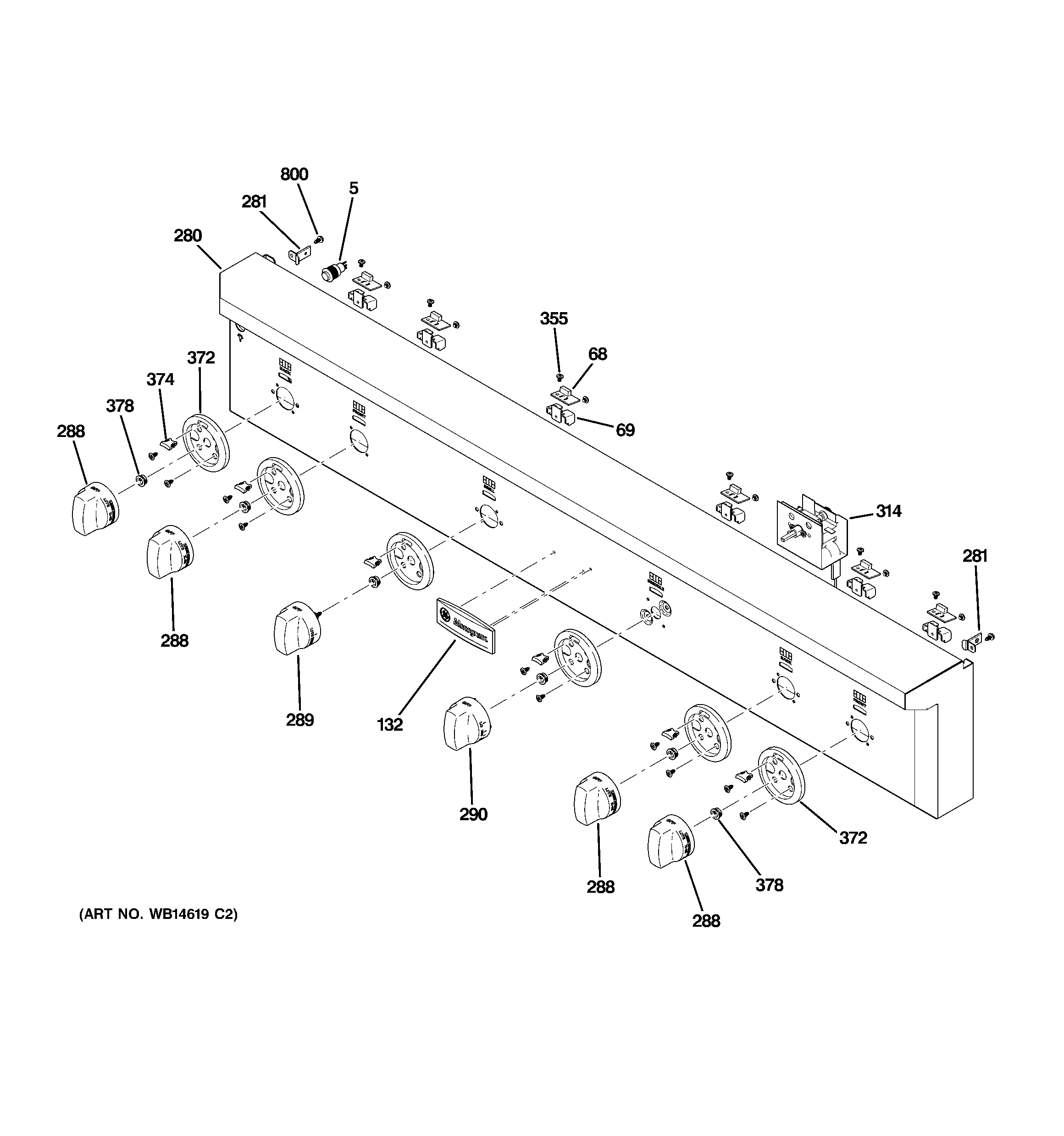 GE ZGU484NGP4SS control panel diagram