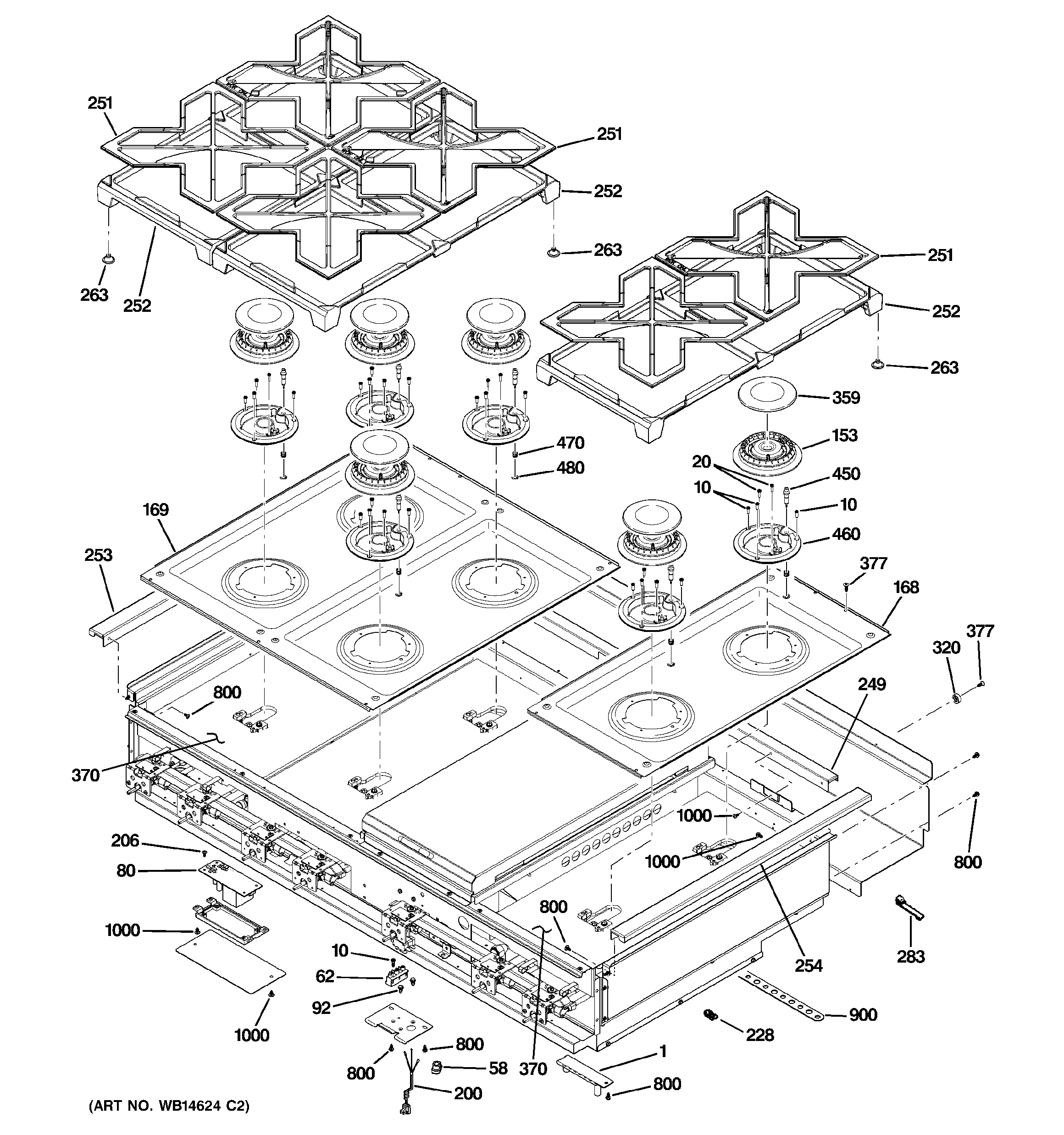 GE ZGU486LRP3SS cooktop diagram