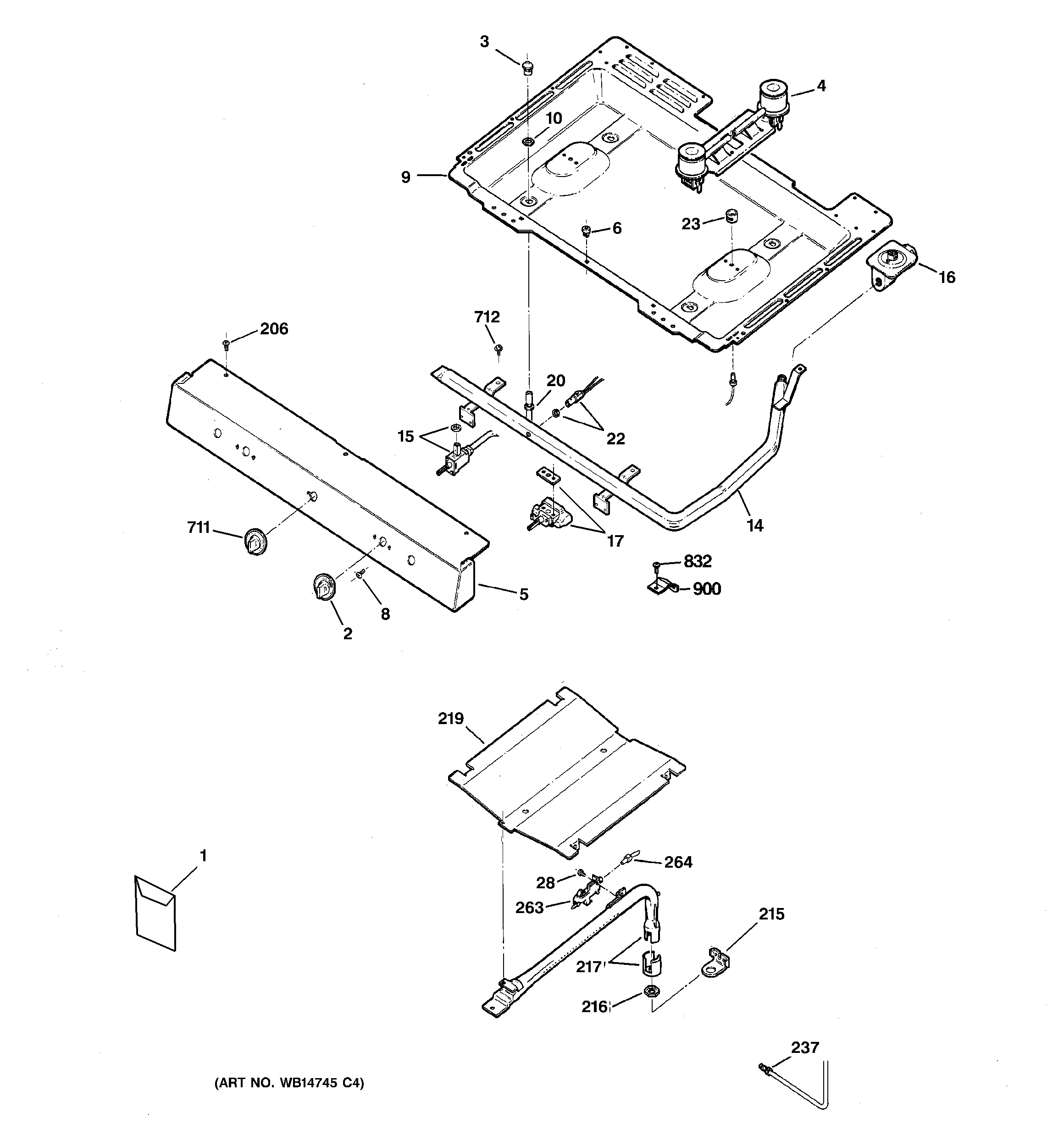 Hotpoint RGB524PPT1CT gas & burner parts diagram