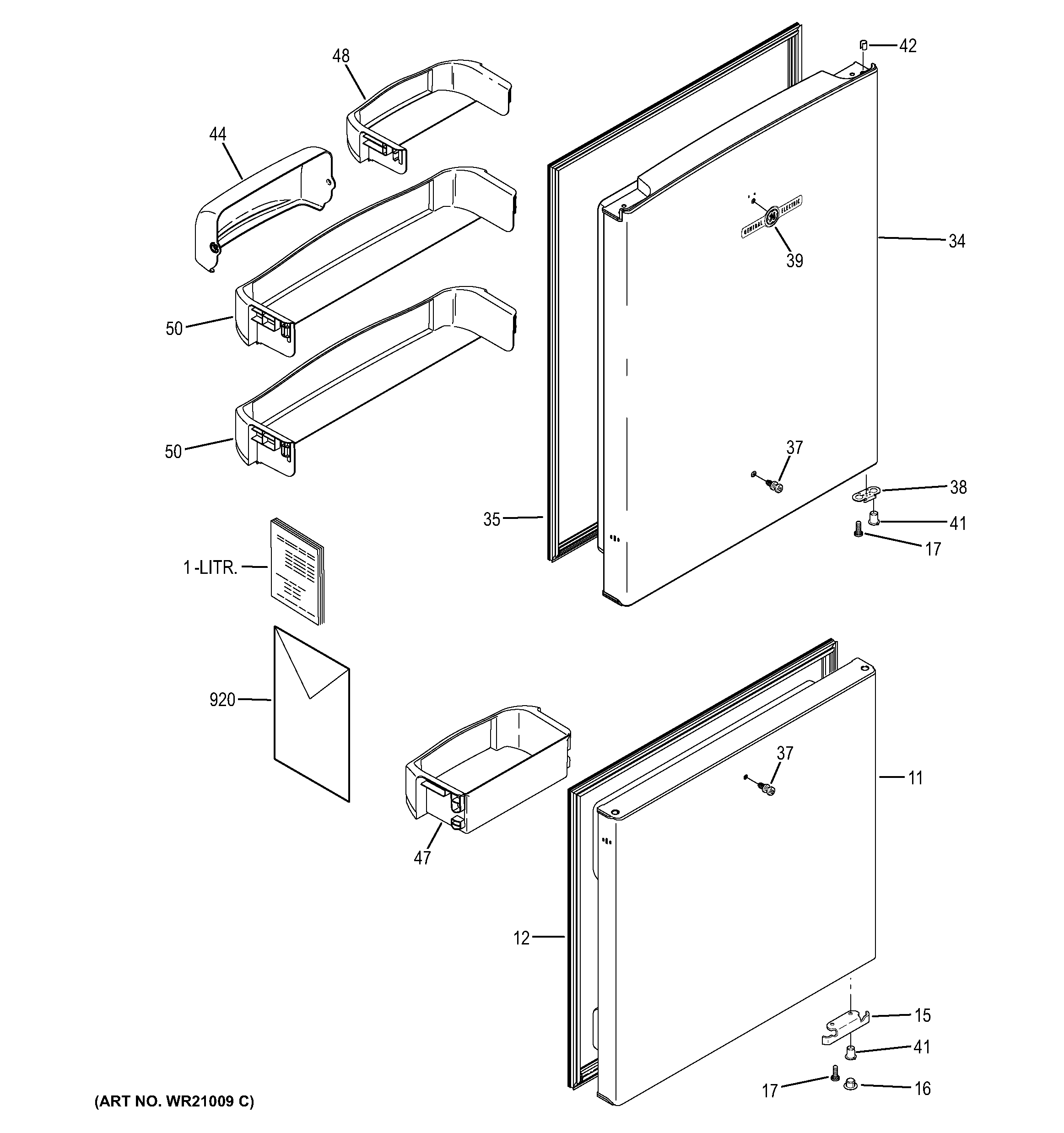GE ABE20EGEARBS doors diagram