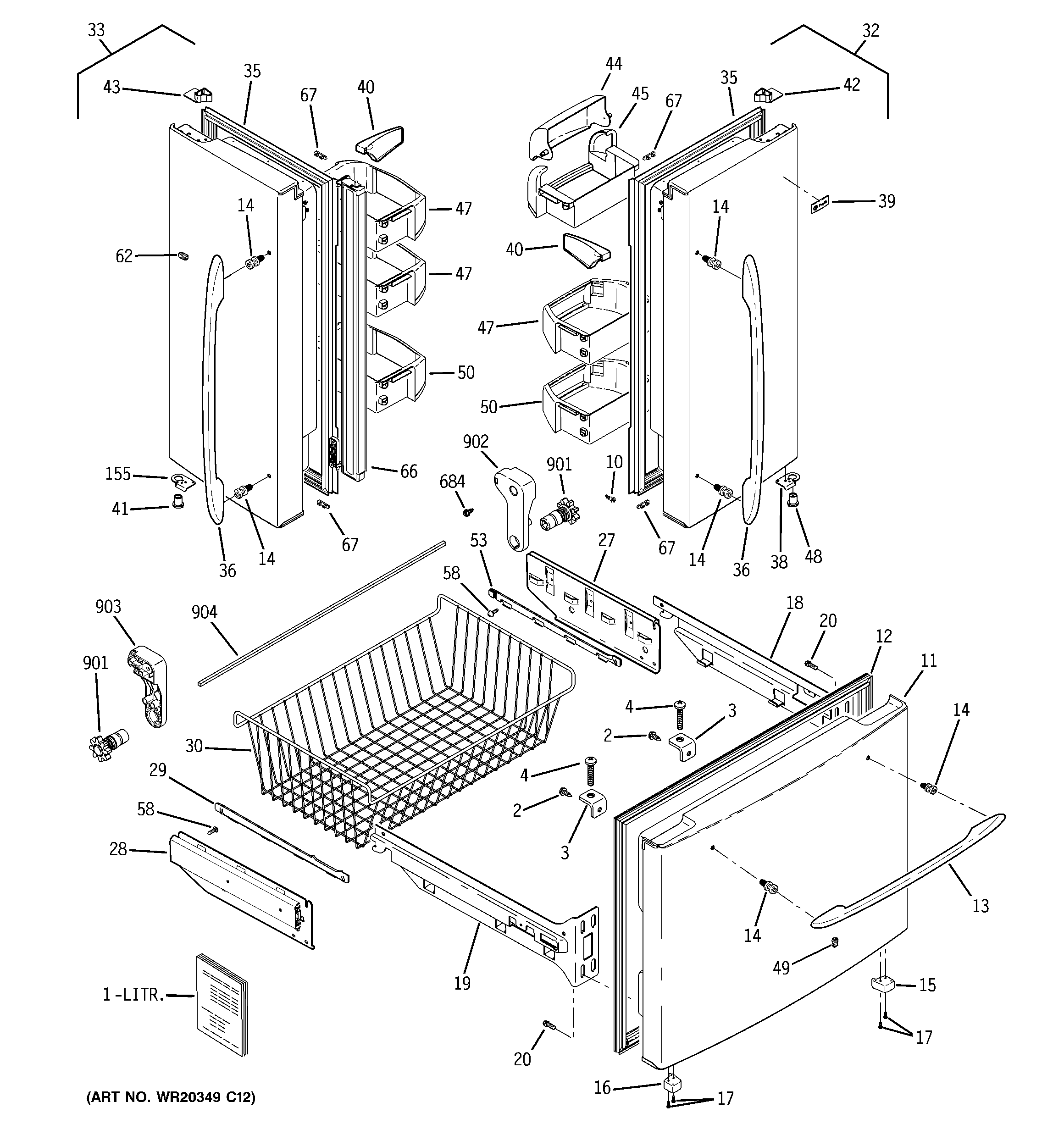 GE PFSS2MIYJSS doors diagram