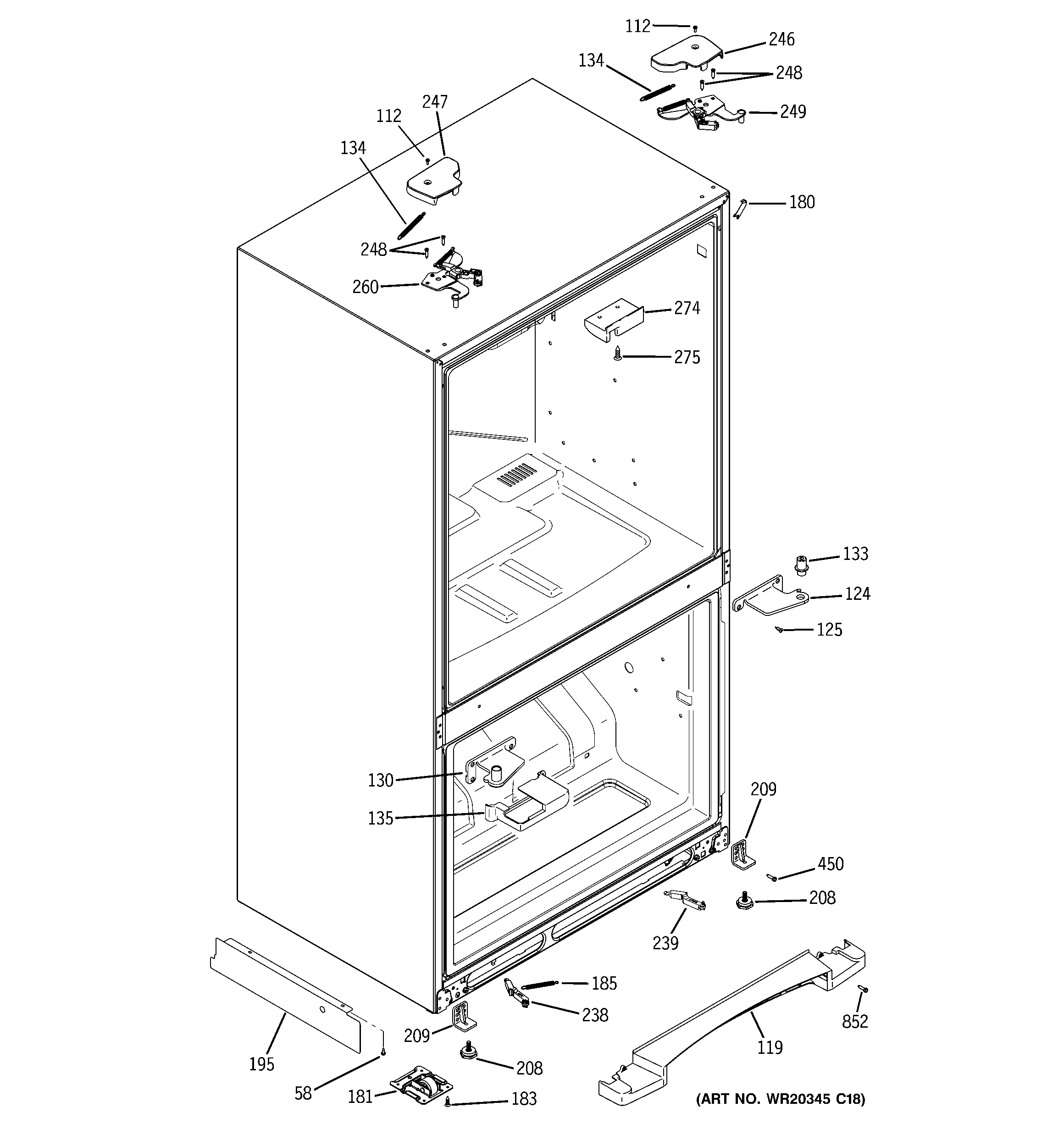 GE PFSS2MIYJSS case parts diagram