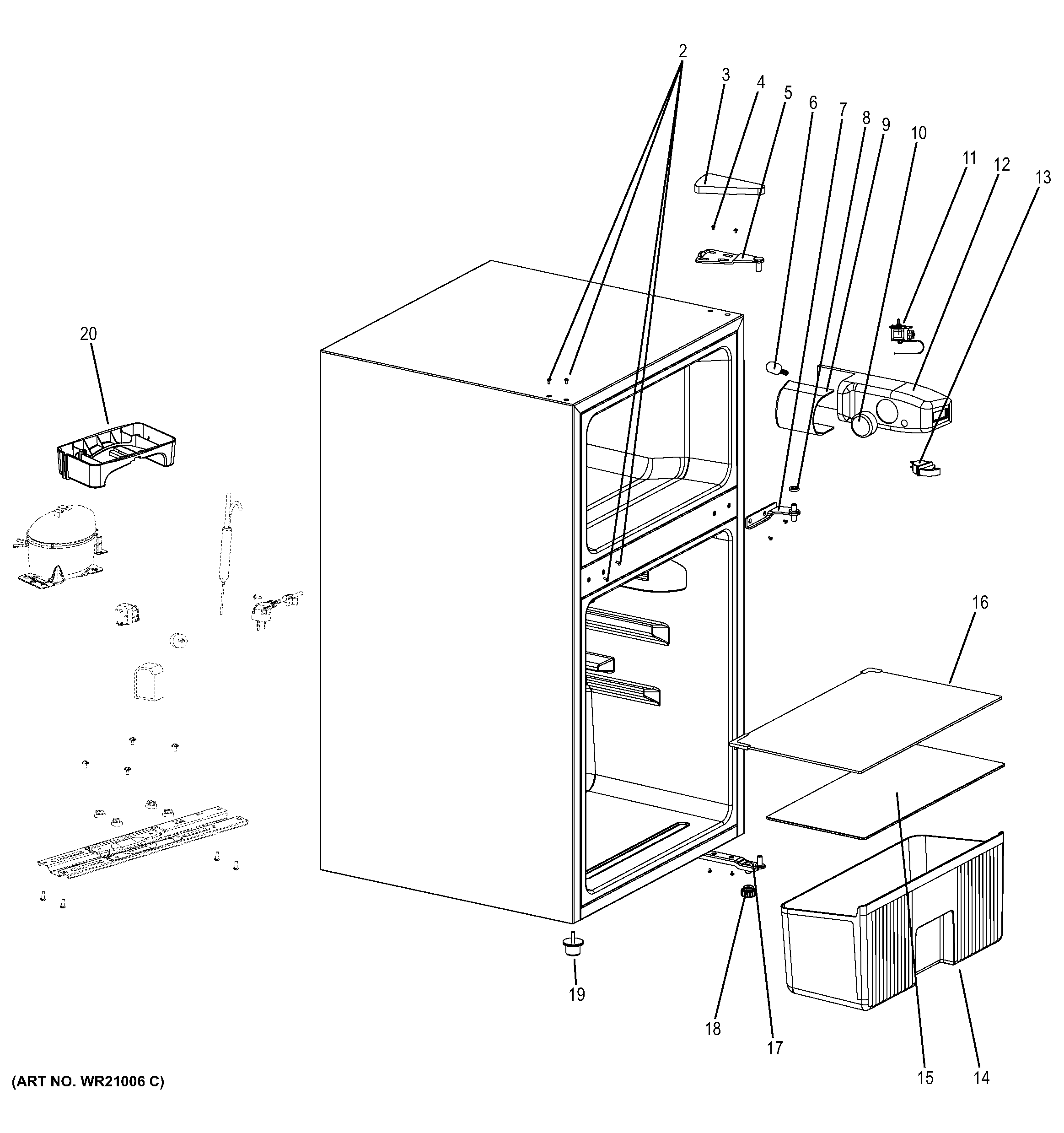 GE GMR03GAEBBS cabinet diagram