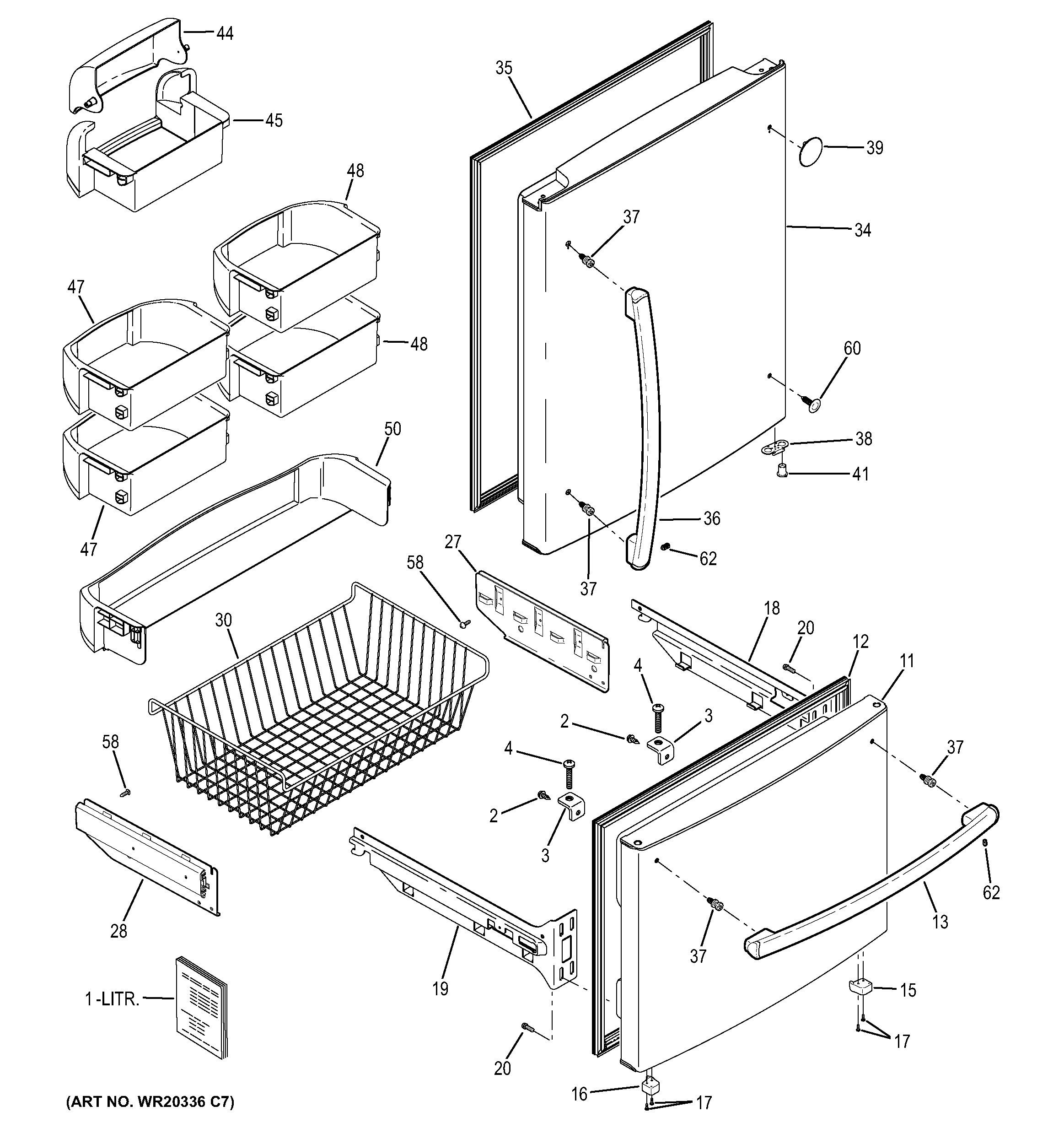 GE GDE23ETEARBB doors diagram