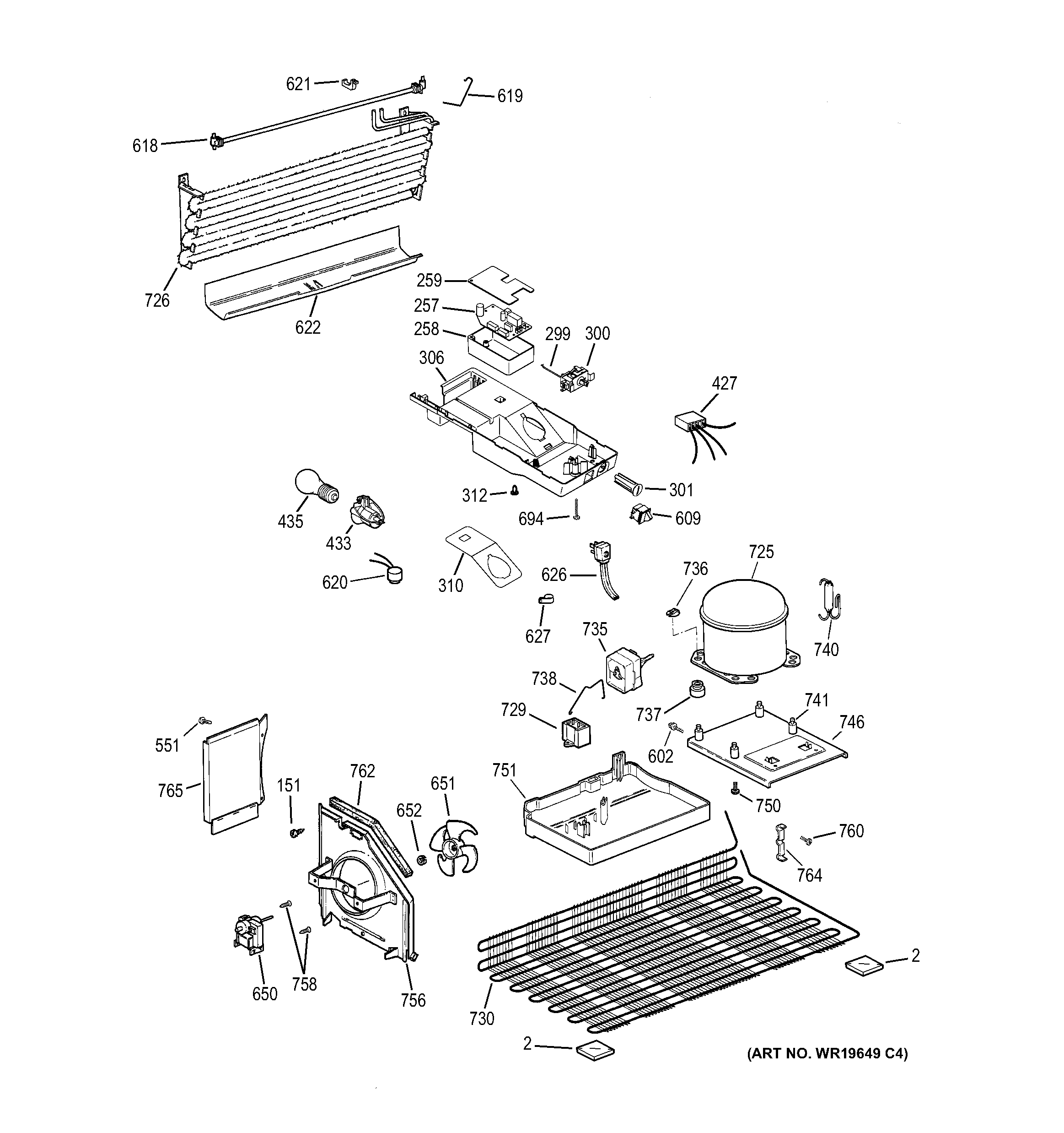 GE GTH16BBXDLWW unit parts diagram