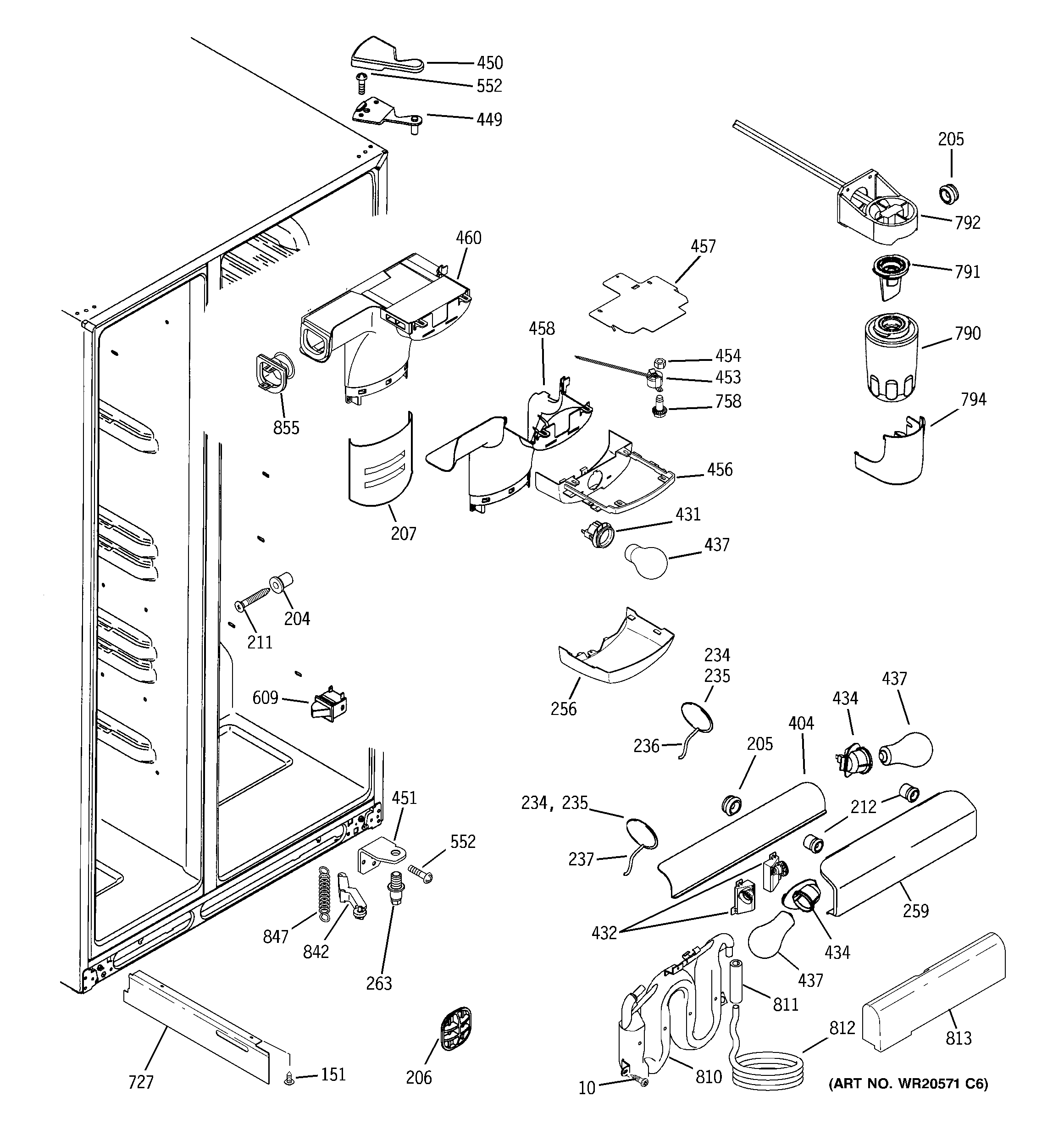 GE GSHS9NGYCCSS fresh food section diagram