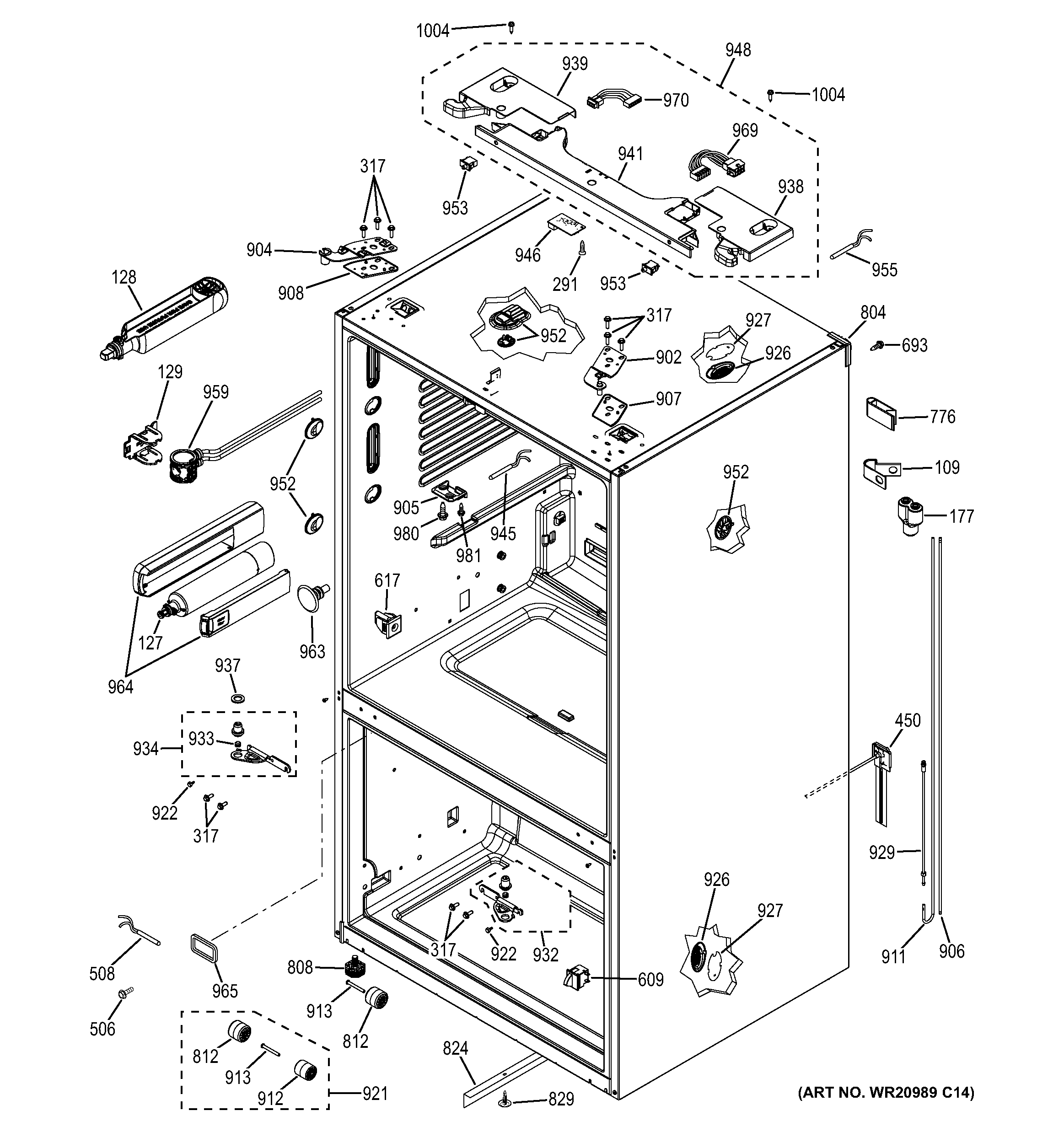 GE GNE26GSDBSS case parts diagram