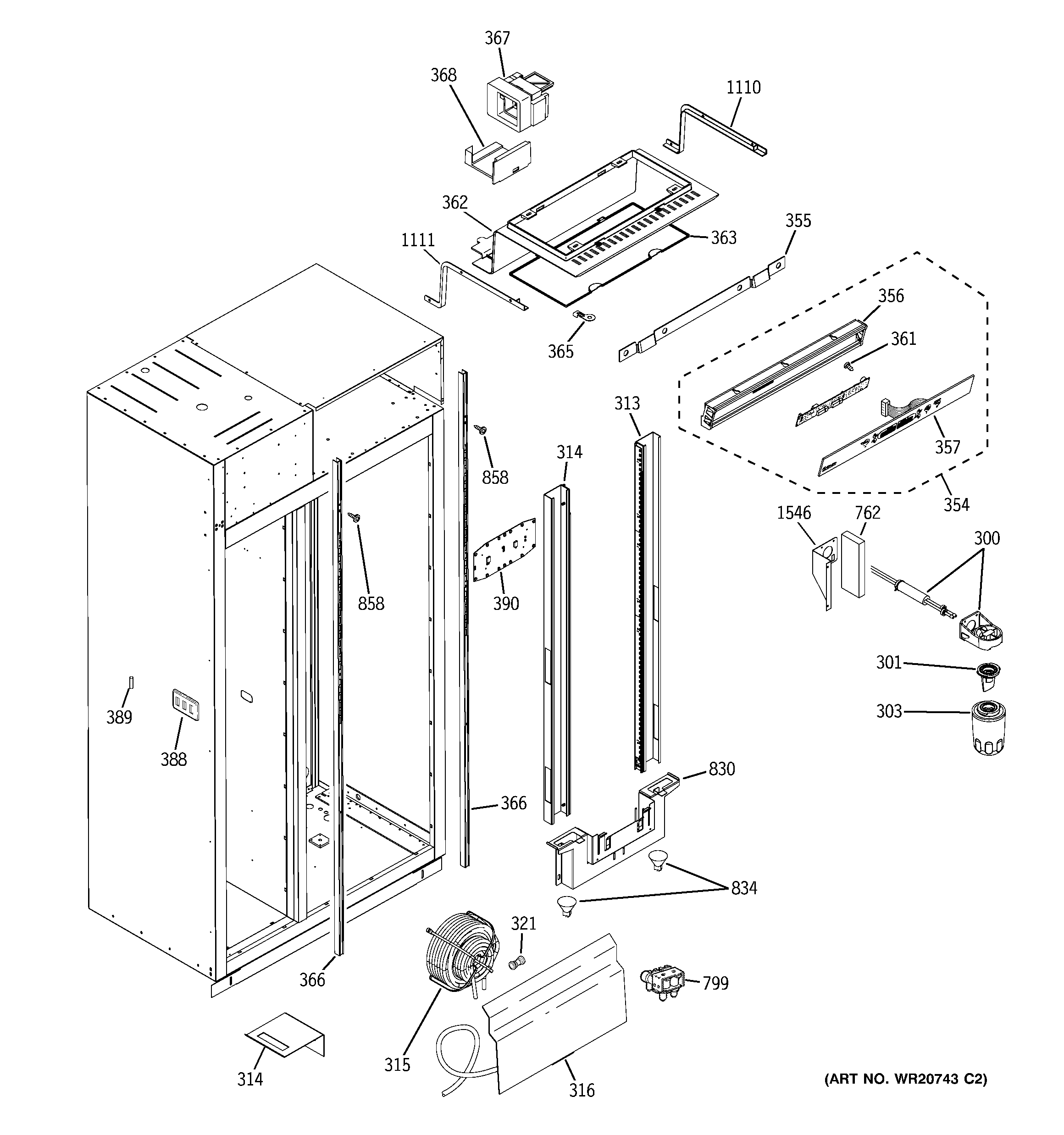 GE ZISP420DTBSS fresh food section diagram
