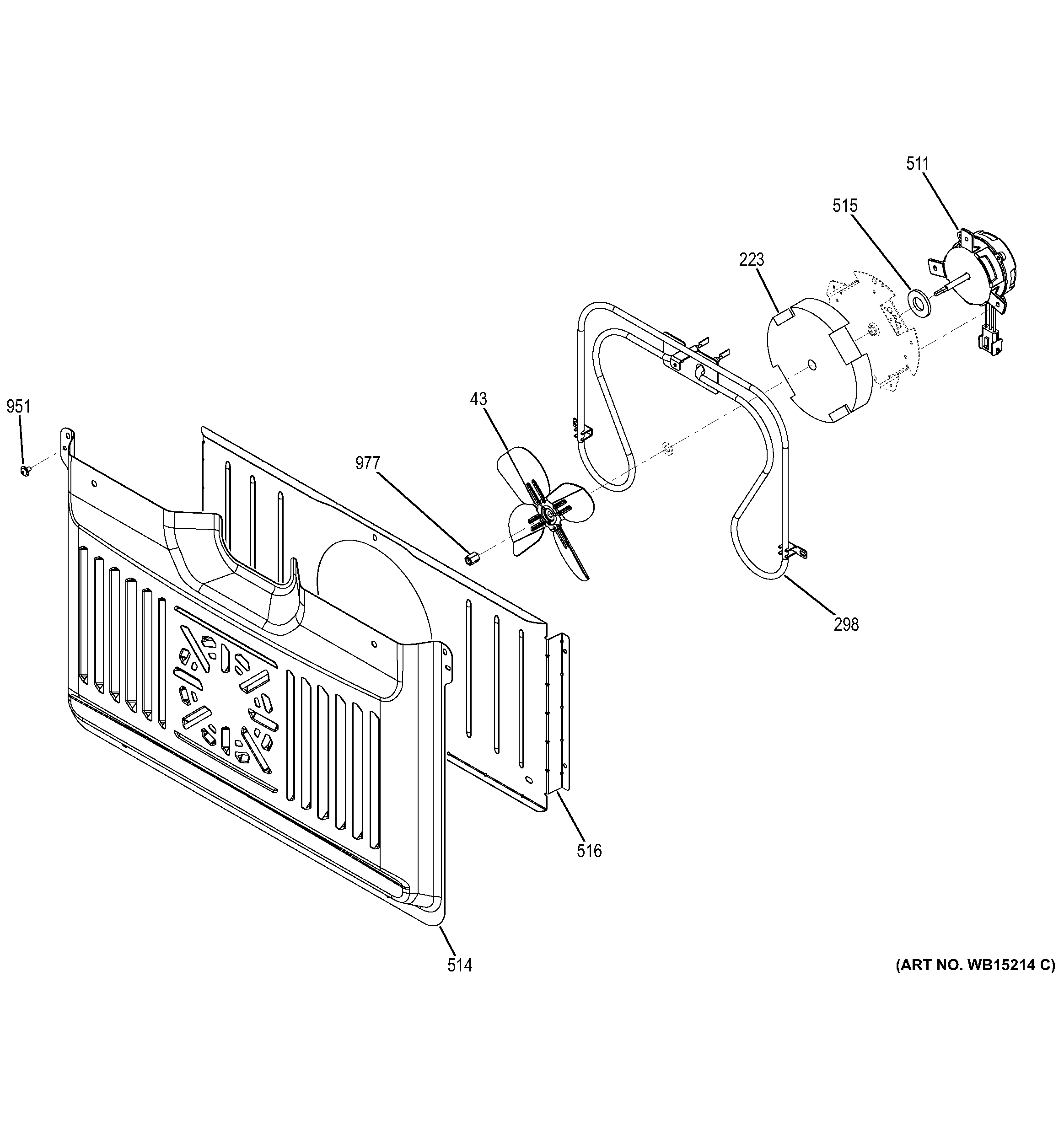 GE JCT5000DF1BB convection fan diagram