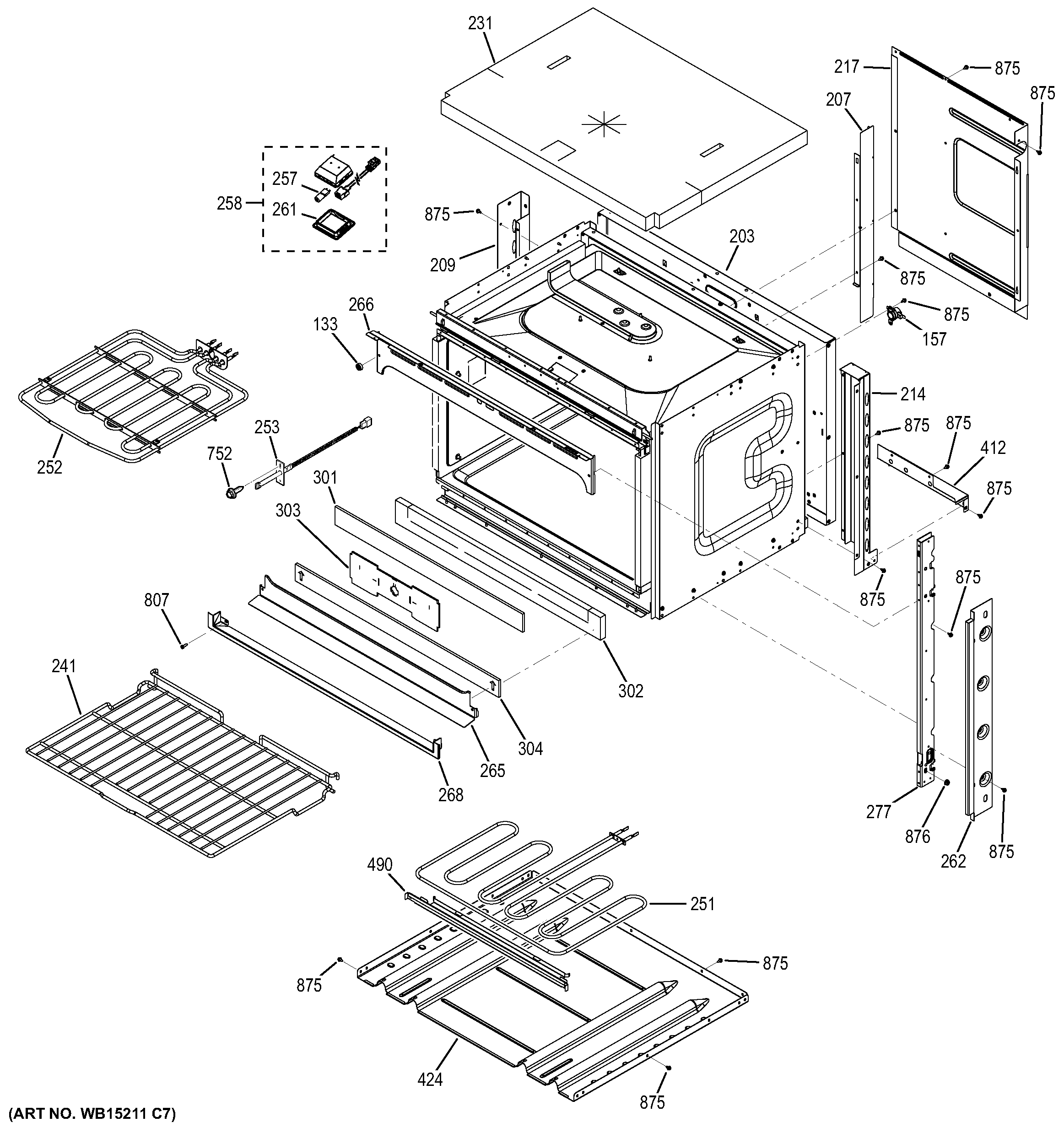 GE JK3000SF1SS body parts diagram