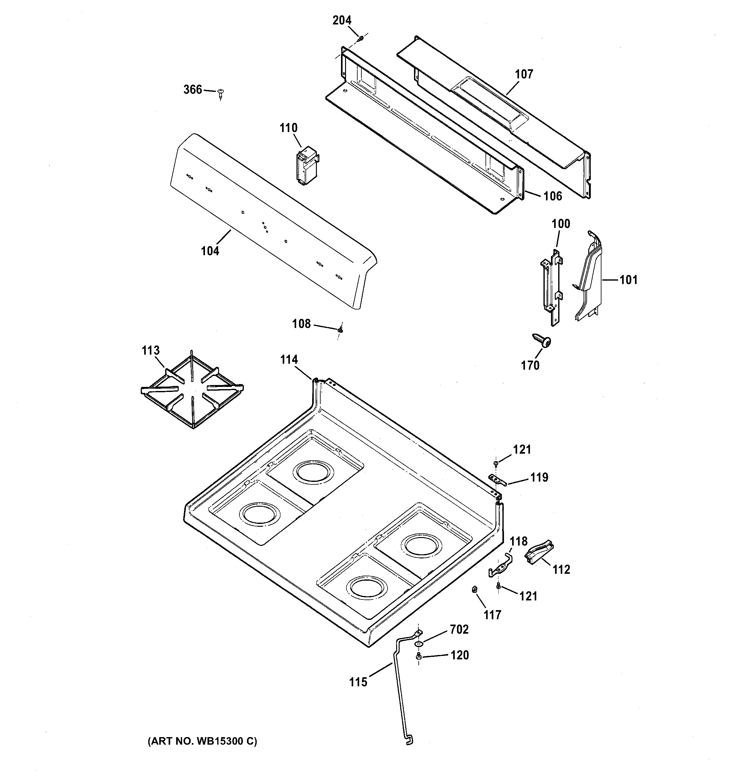 Hotpoint RGB525DED1BB control panel & cooktop diagram