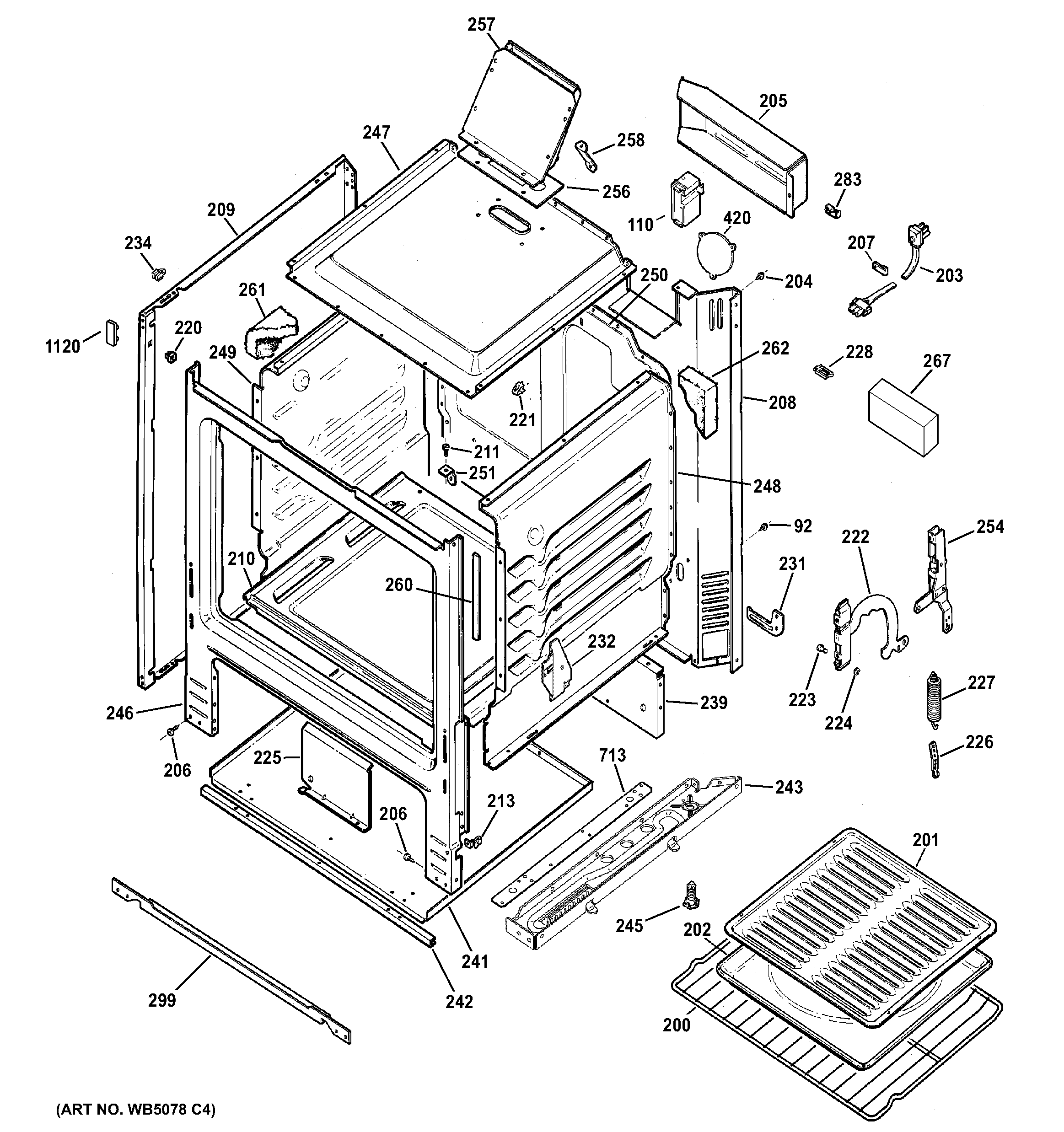 Hotpoint RGB525DED1BB body parts diagram