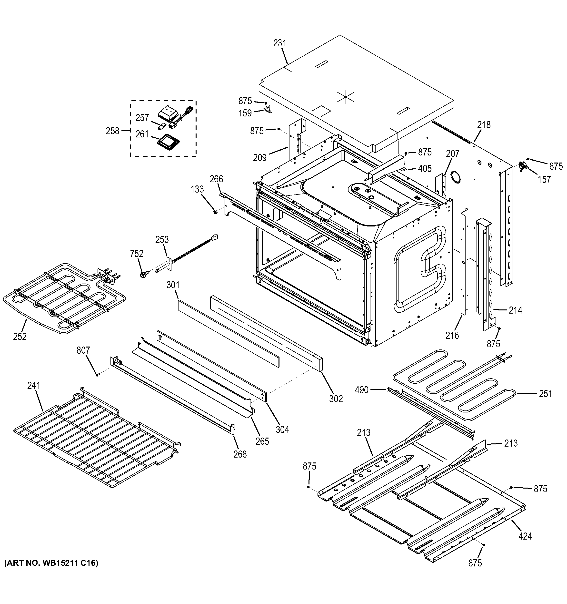GE JT3500DF1BB lower oven diagram