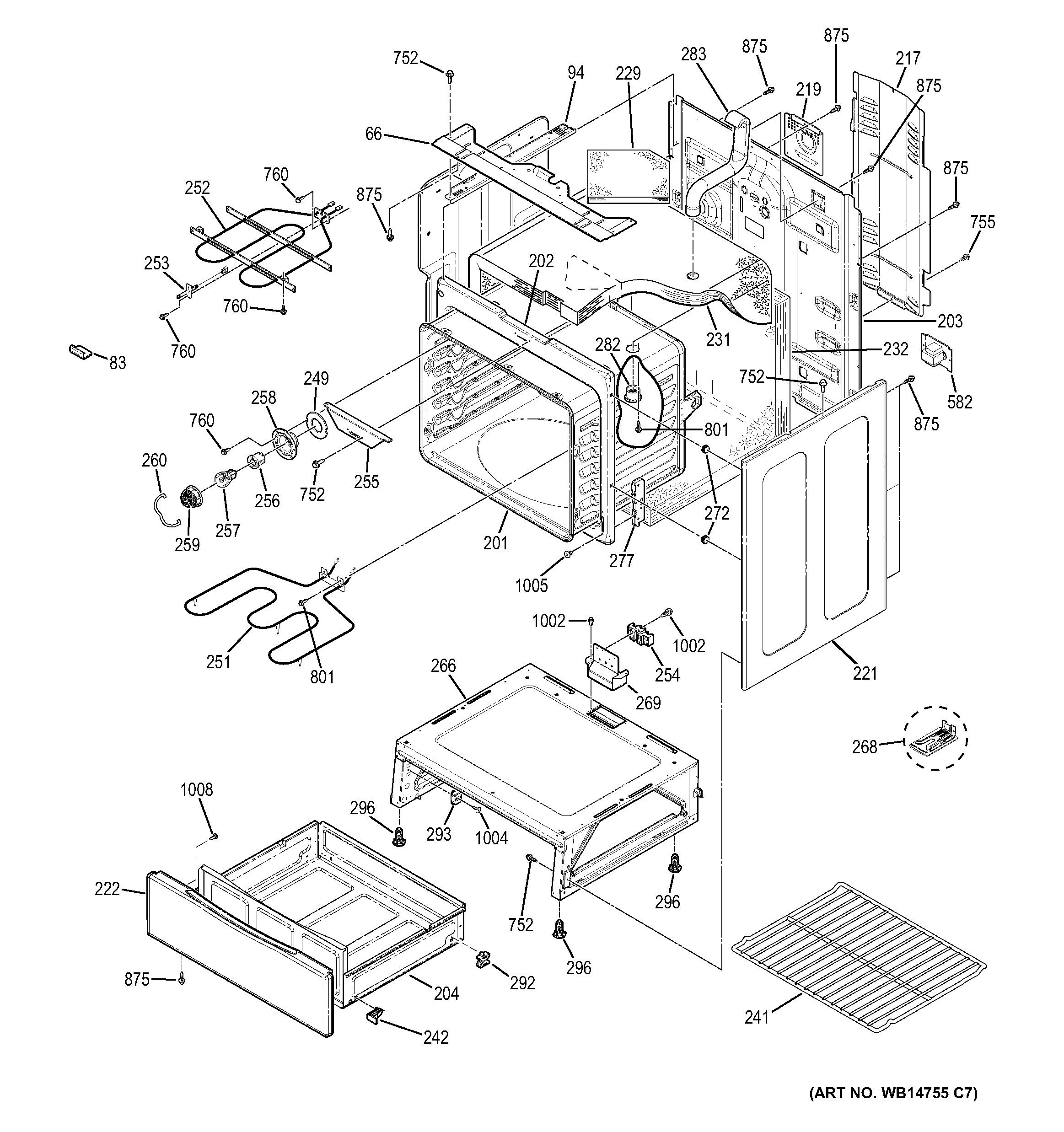 GE JB650DIF1BB body parts diagram