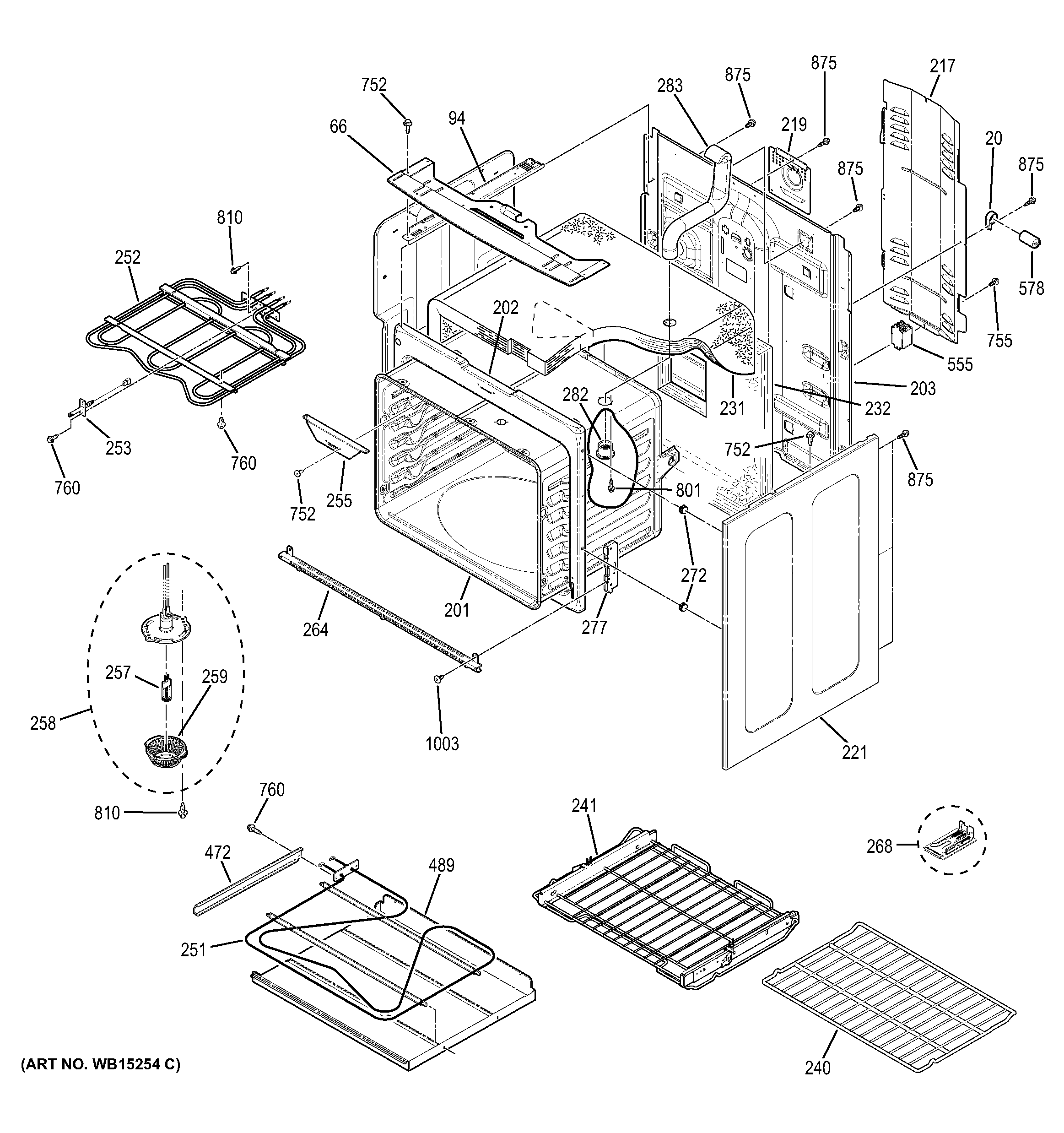 GE PB930SF1SS body parts diagram