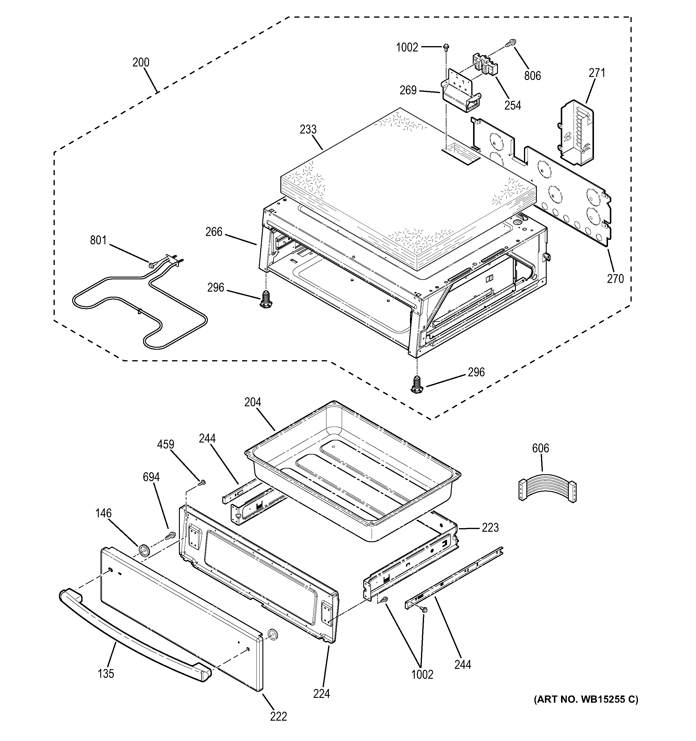 GE PB930SF1SS warming drawer diagram