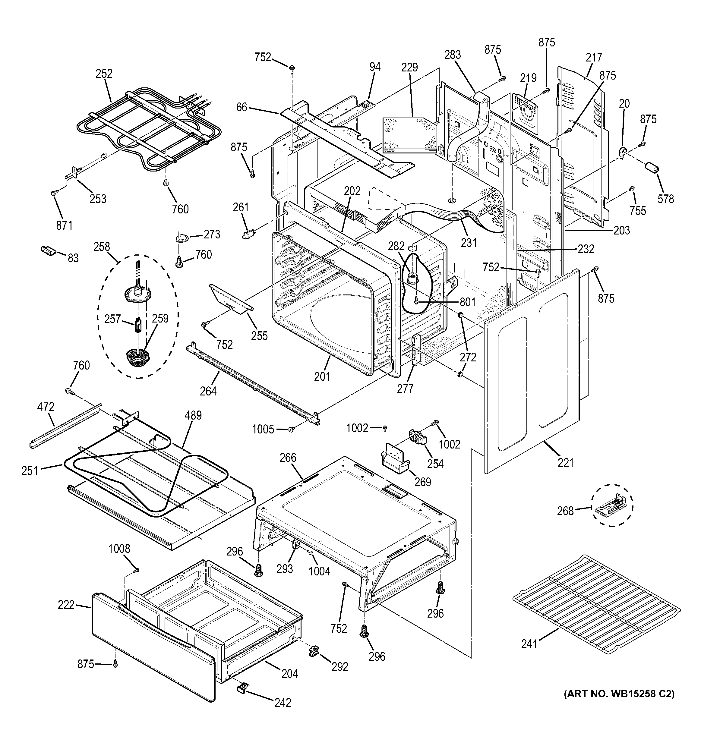 GE JB690SF1SS body parts diagram