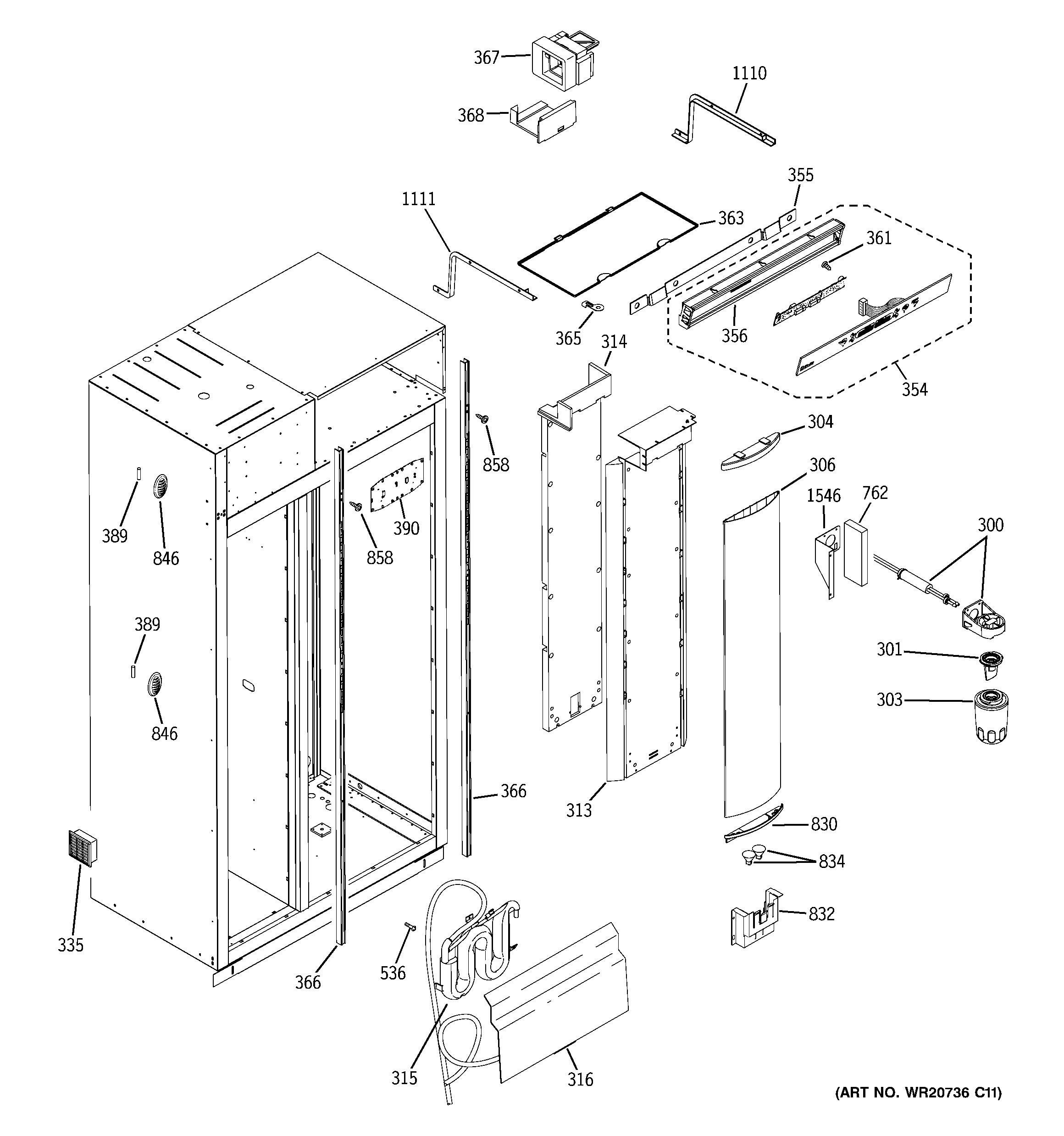GE ZIS420NXB fresh food section diagram