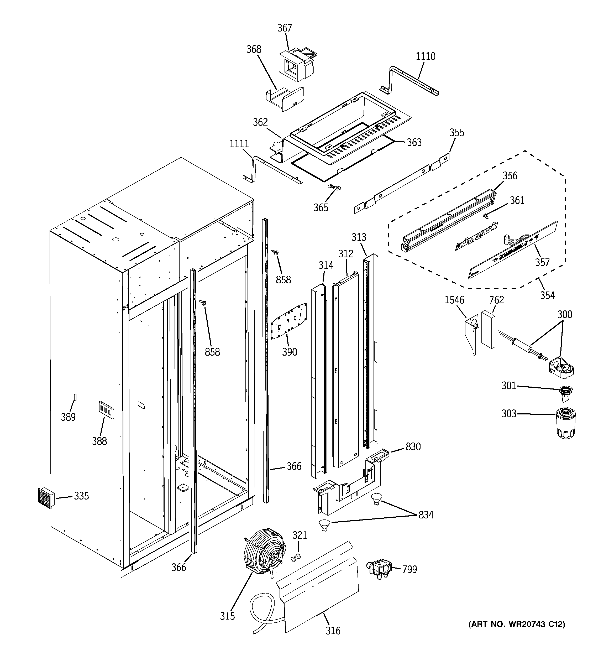 GE ZISS360DXASS fresh food section diagram