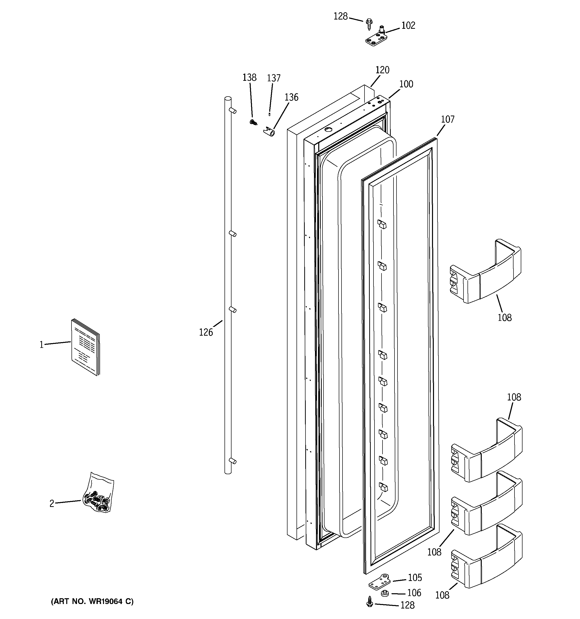 GE ZISS360NXASS freezer door diagram