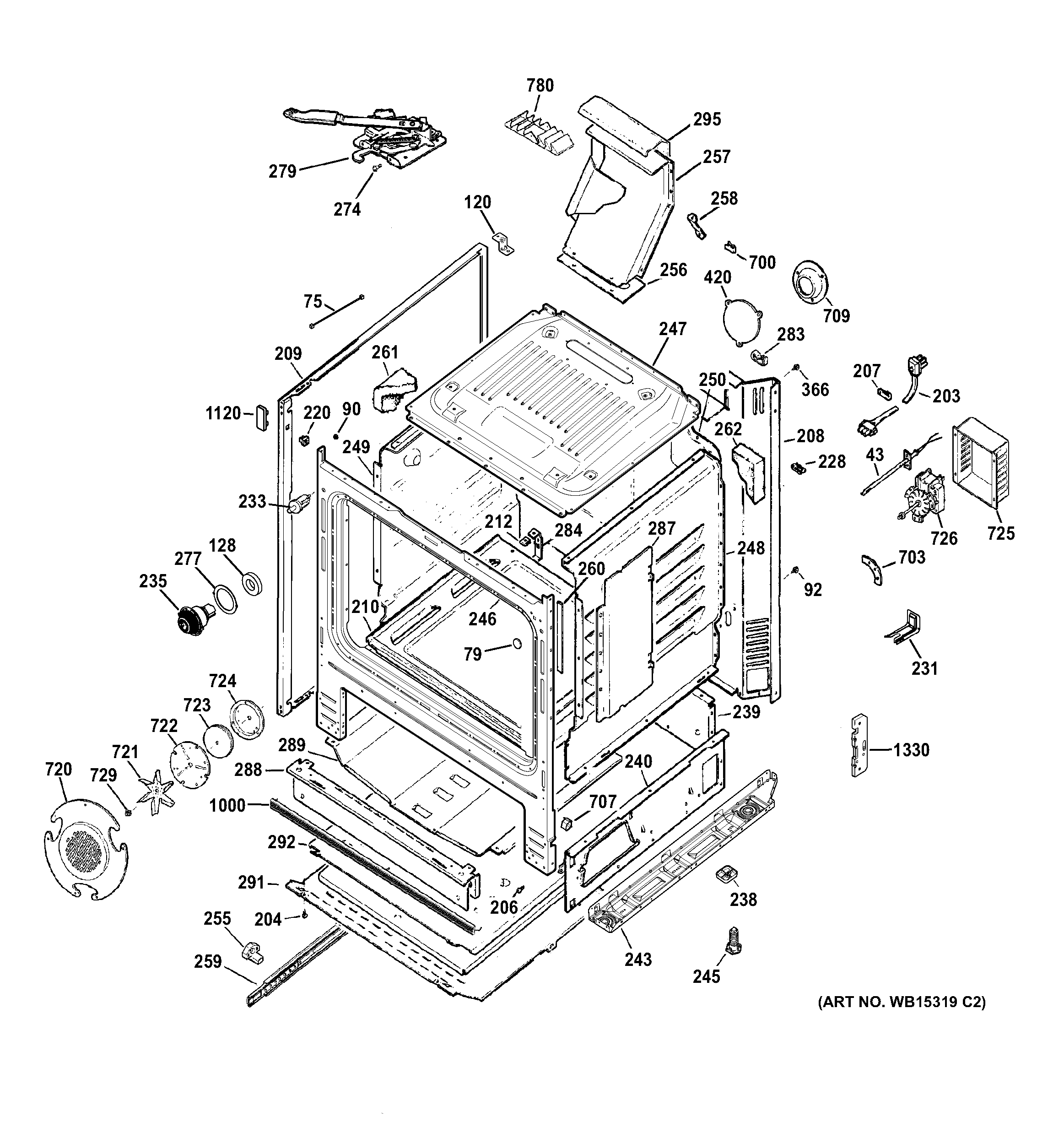 GE JGB770DEF1BB body parts diagram