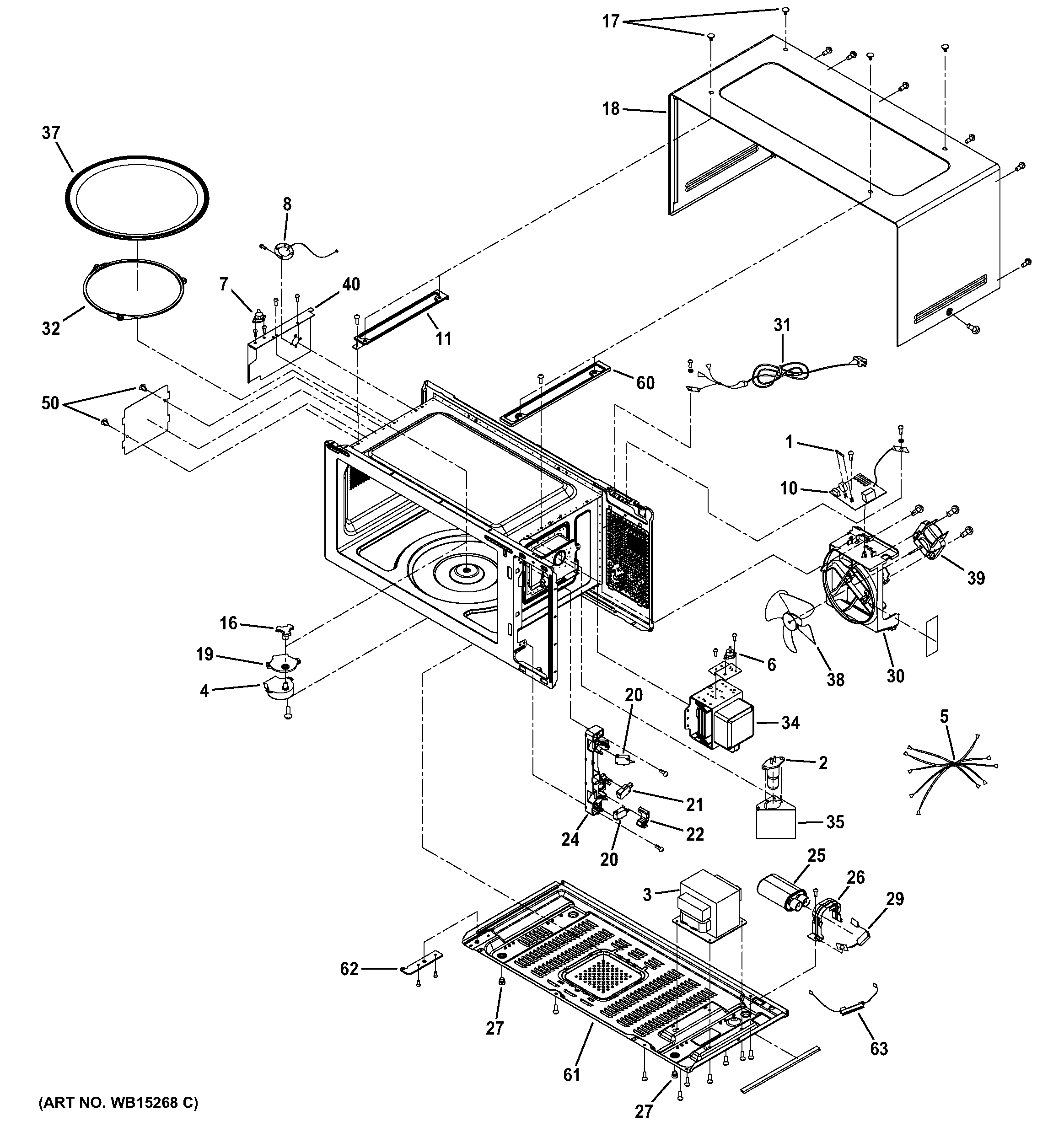 GE PEM31DF1CC oven cavity parts diagram