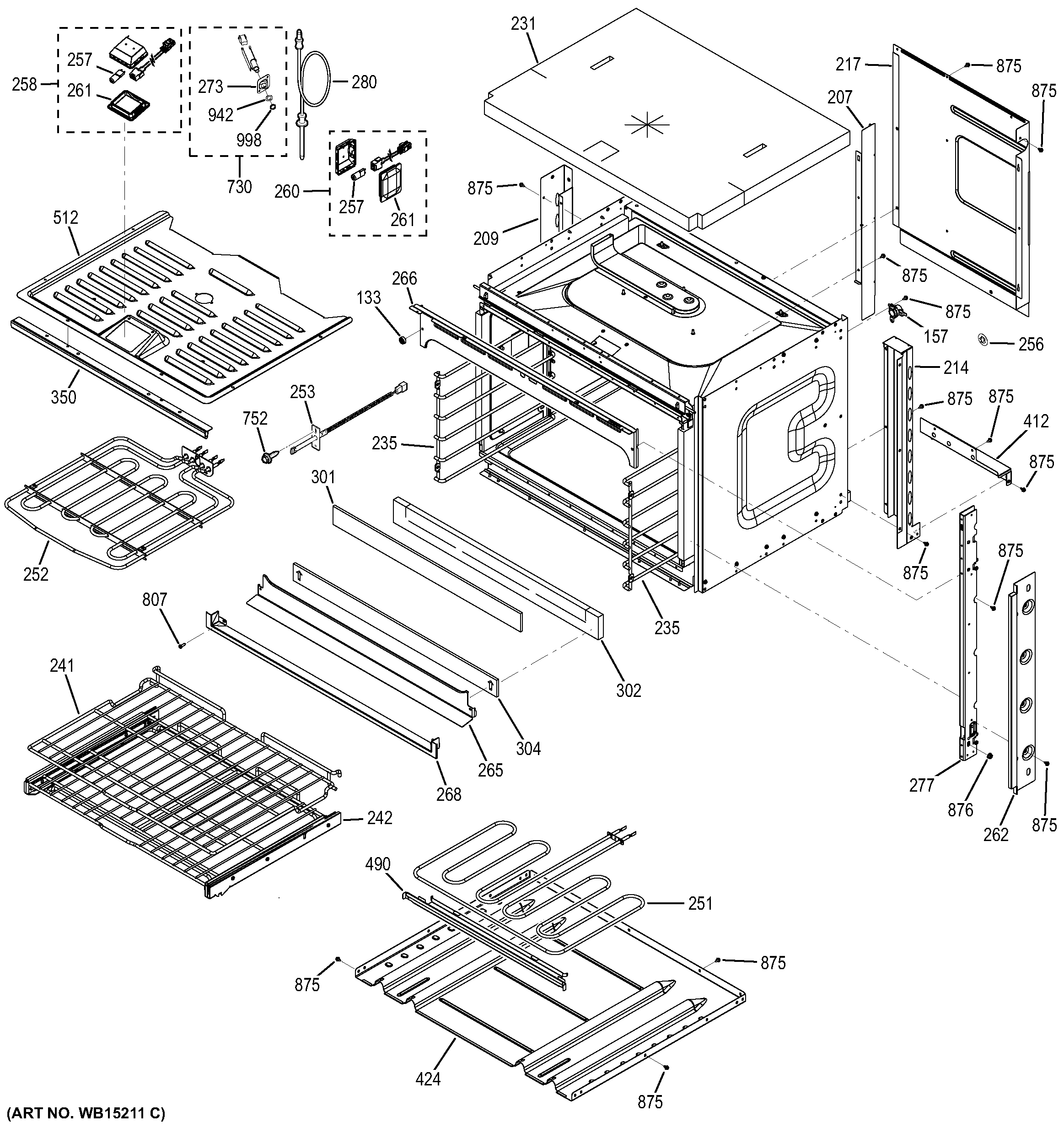 GE PT9050DF1BB body parts diagram