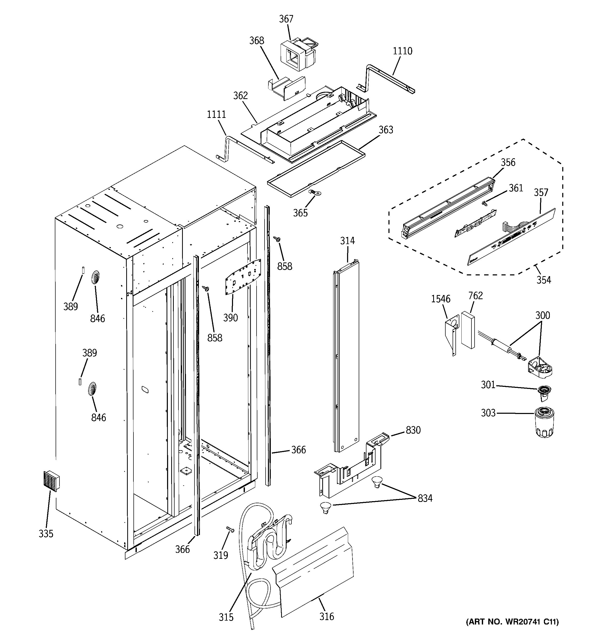GE ZIS480NXA fresh food section diagram