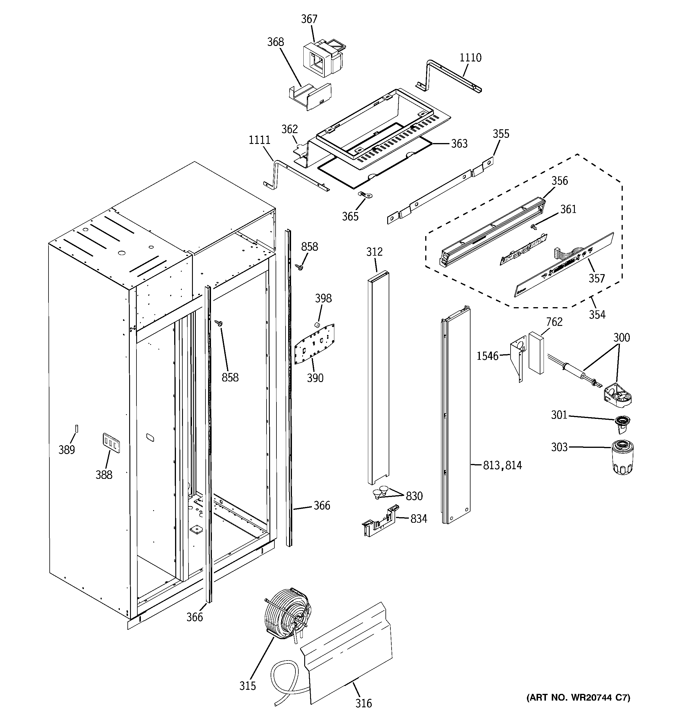 GE ZISB420DXA fresh food section diagram