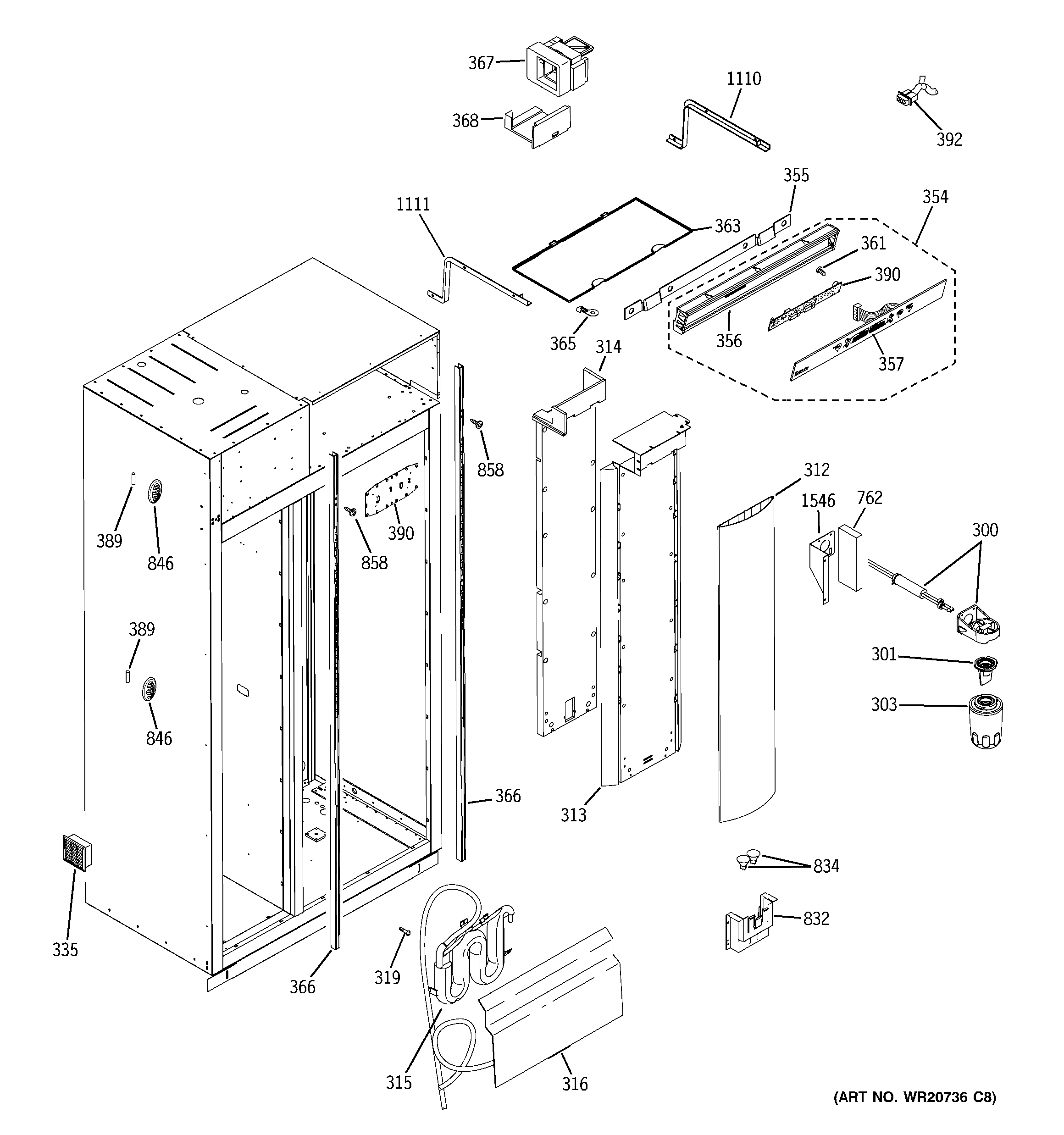 GE ZISP420DXBSS fresh food section diagram