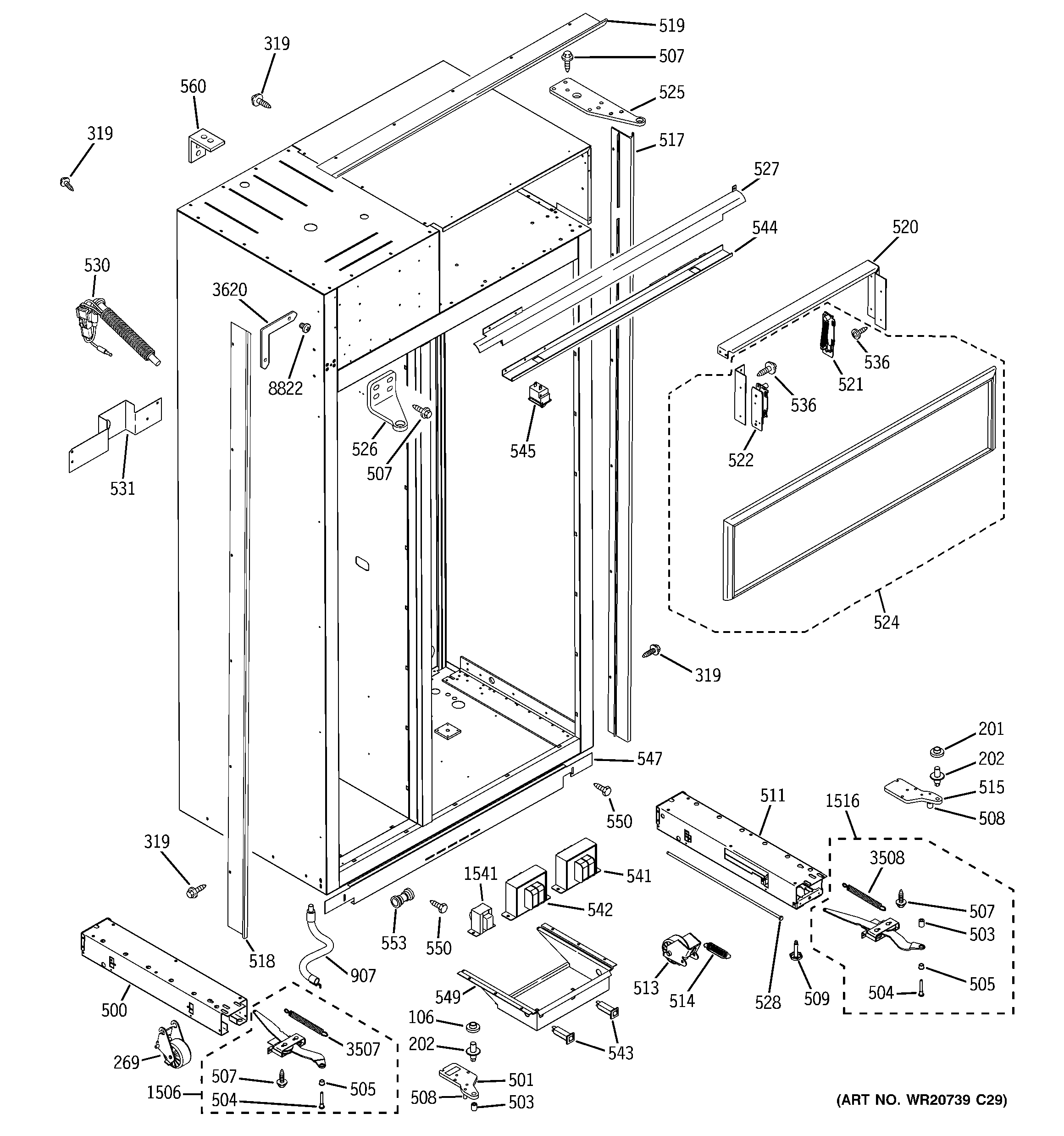GE ZISP420DXBSS case parts diagram