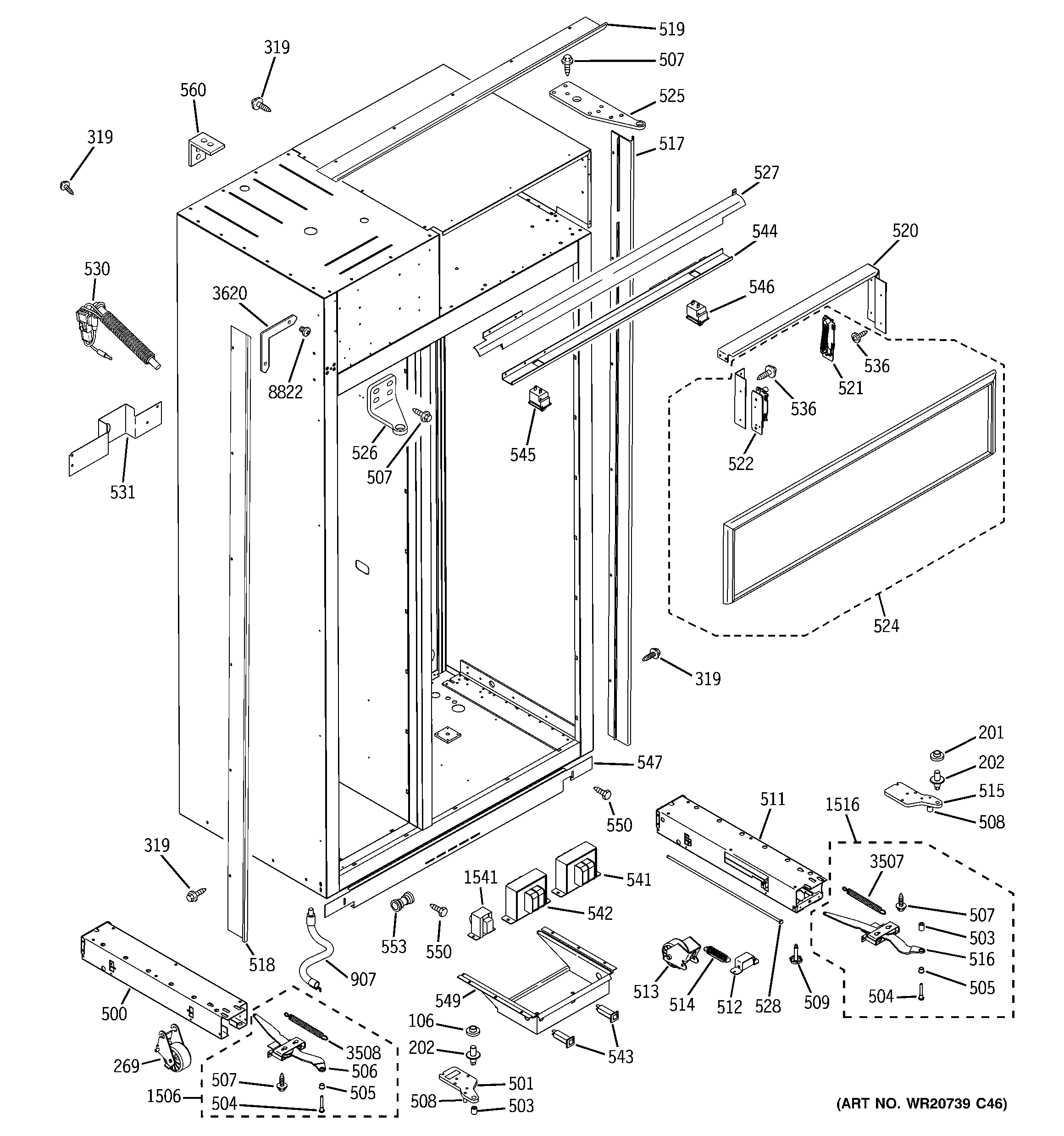 GE ZISP480DXBSS case parts diagram