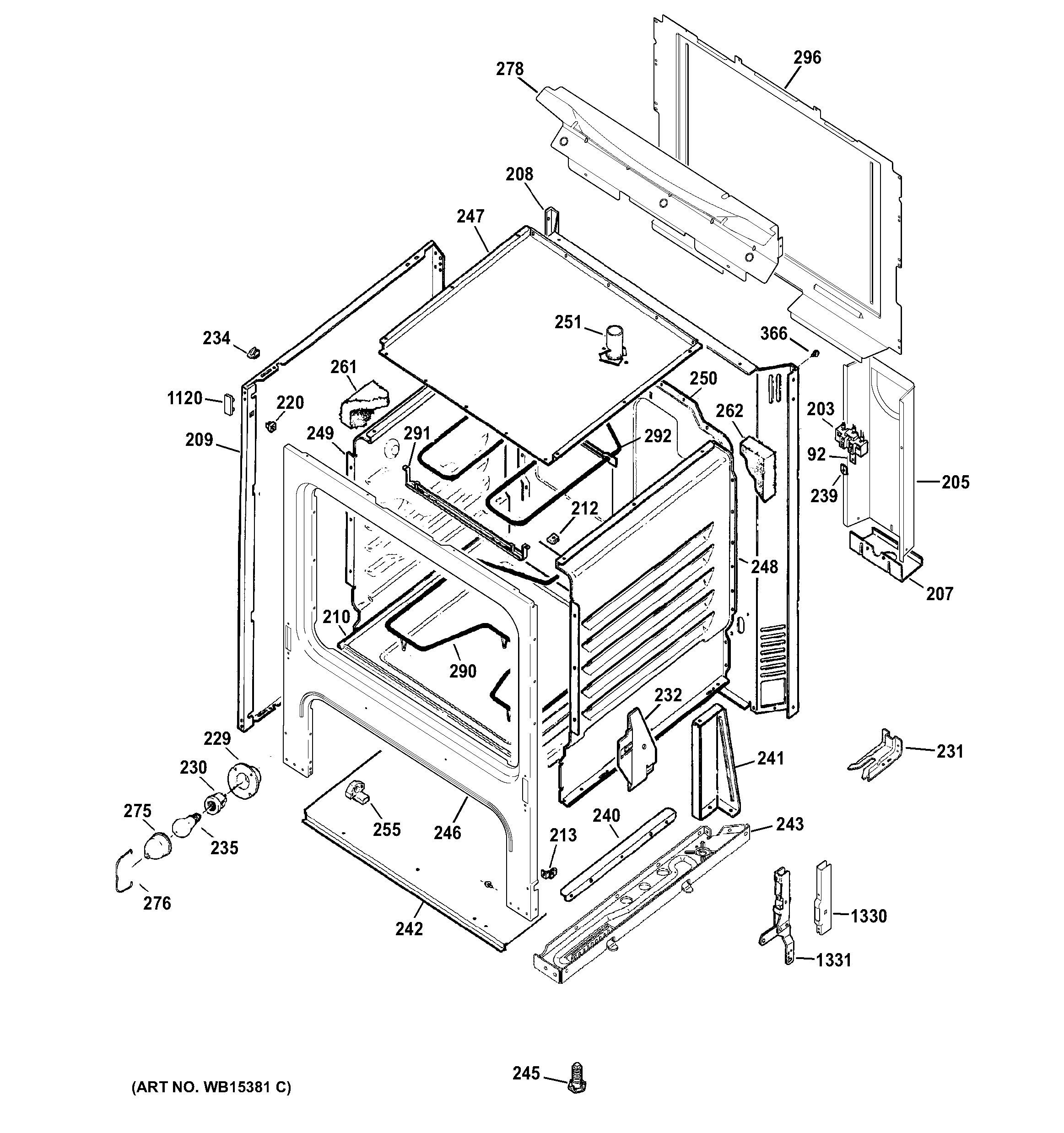 GE JBS10DF1BB body parts diagram
