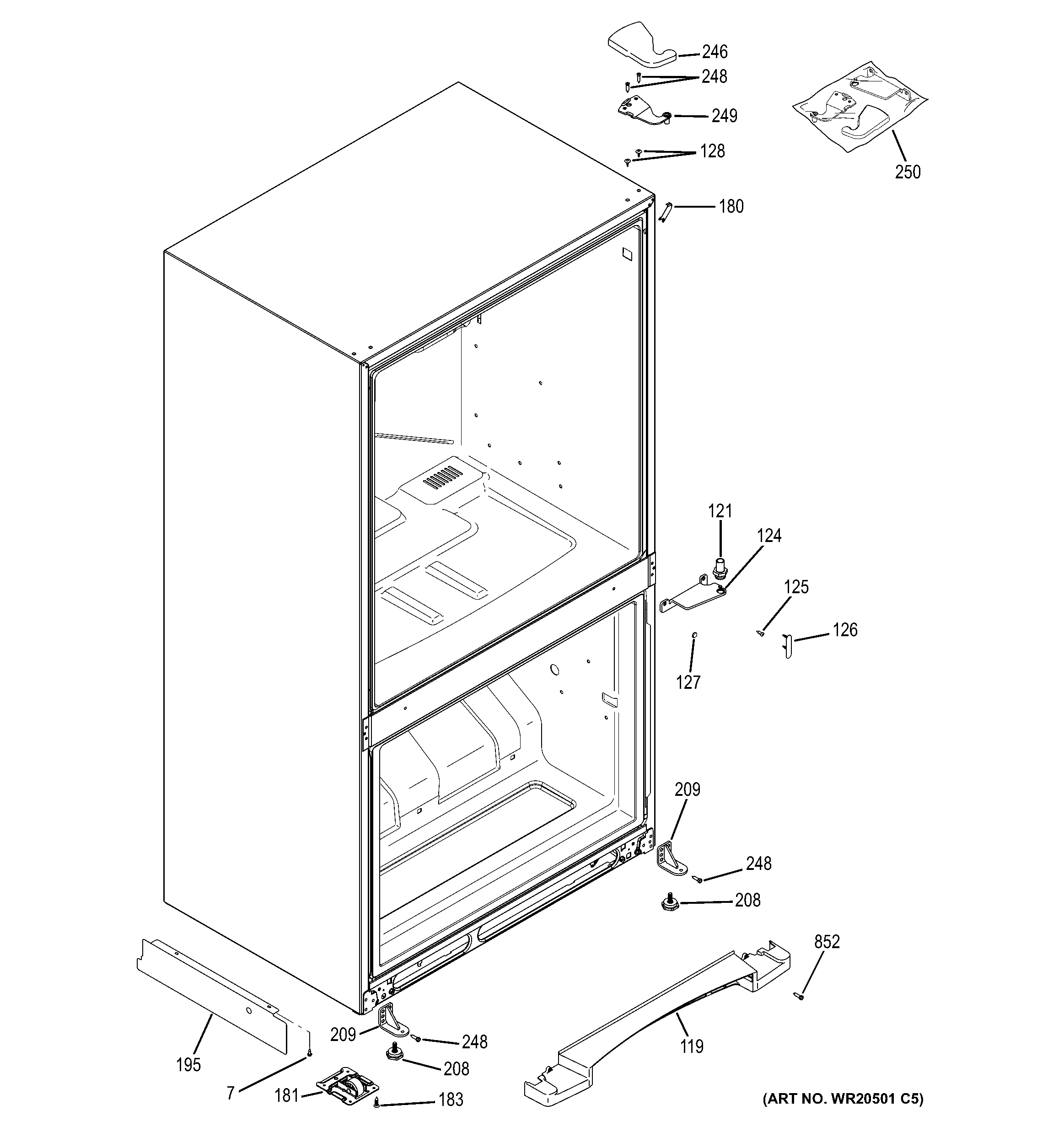 GE GDE20ETEBRBB case parts diagram