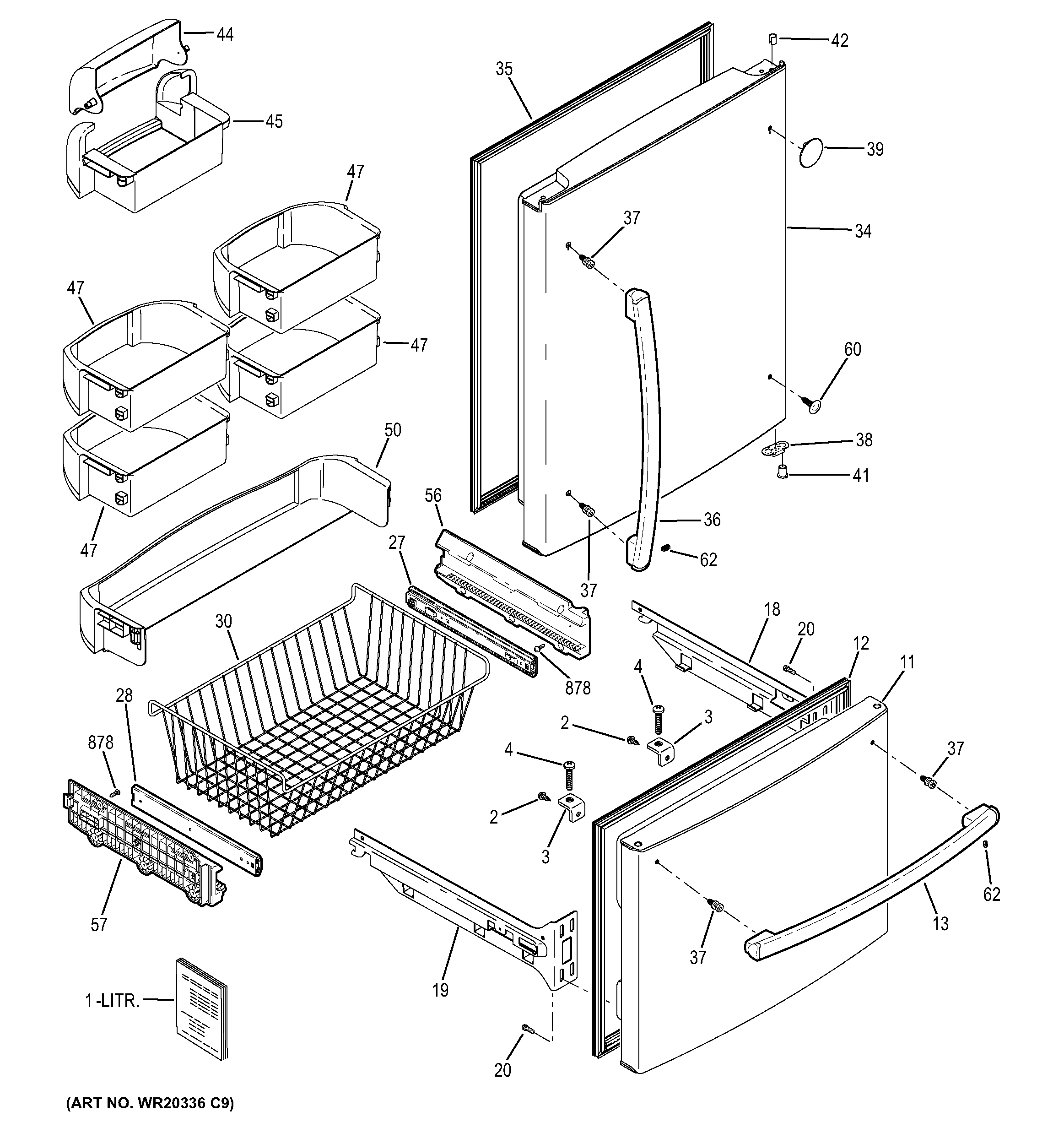 GE GDE20ETEBRWW doors diagram