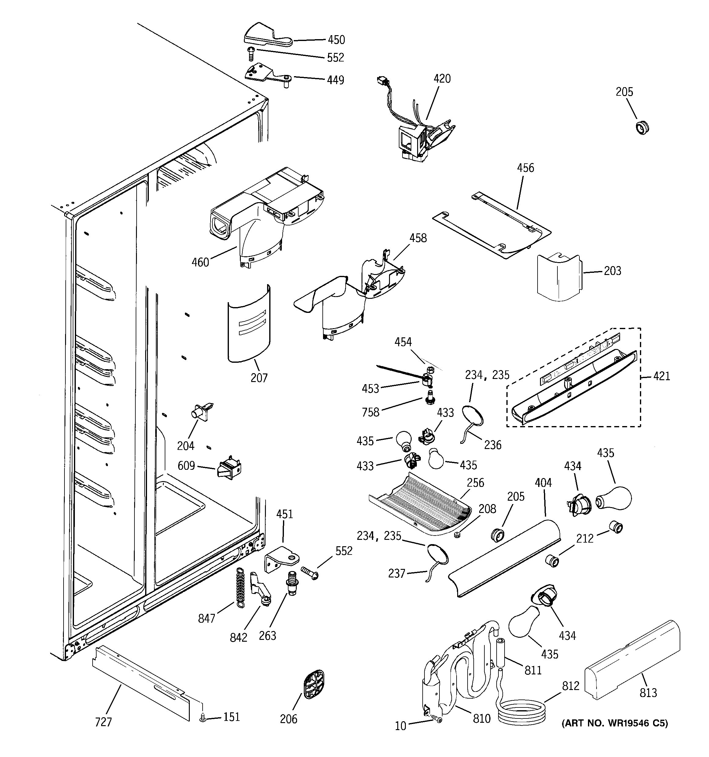GE GCG21YEMHFBB fresh food section diagram