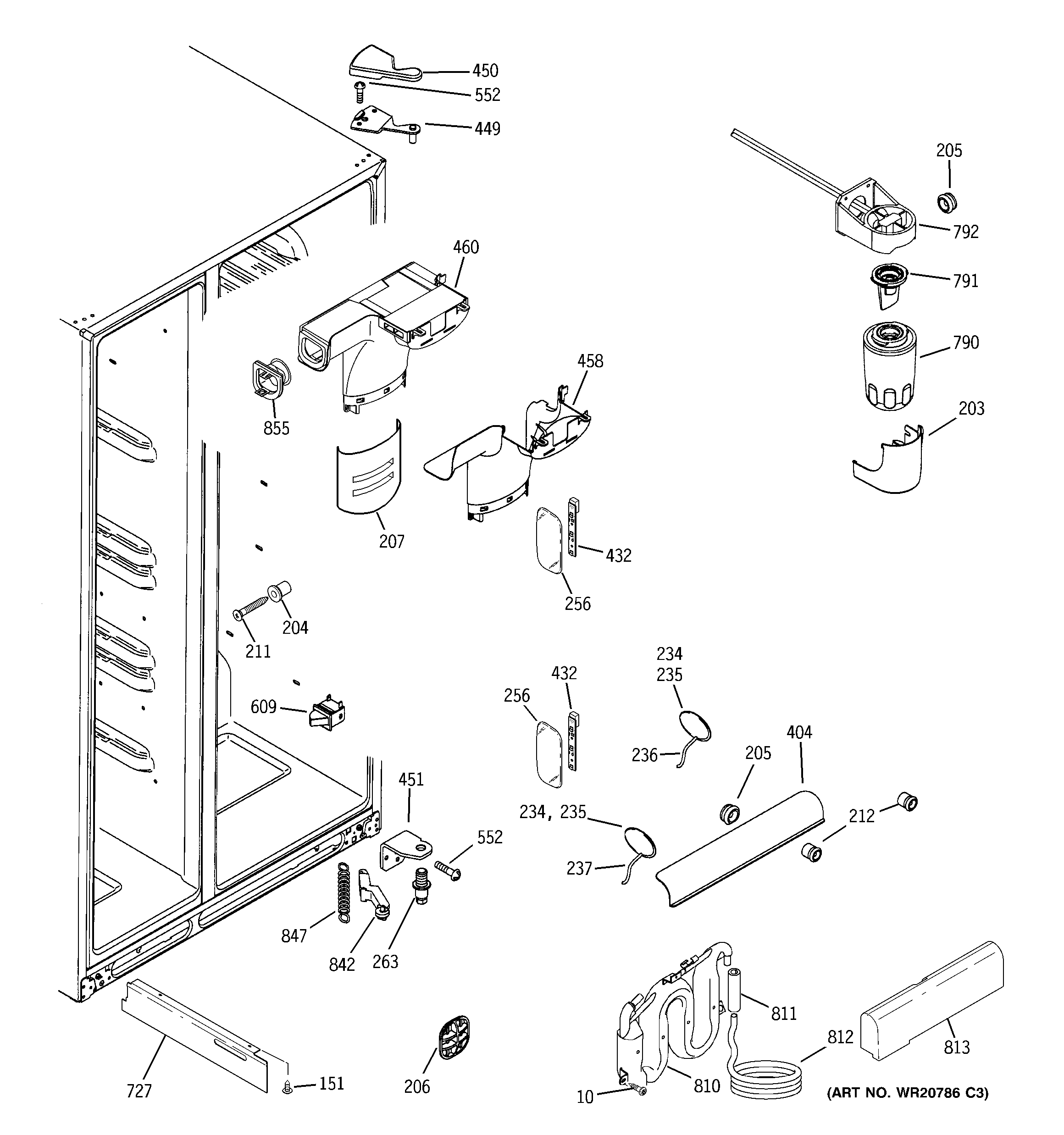 GE PSHF9PGZBCWW fresh food section diagram