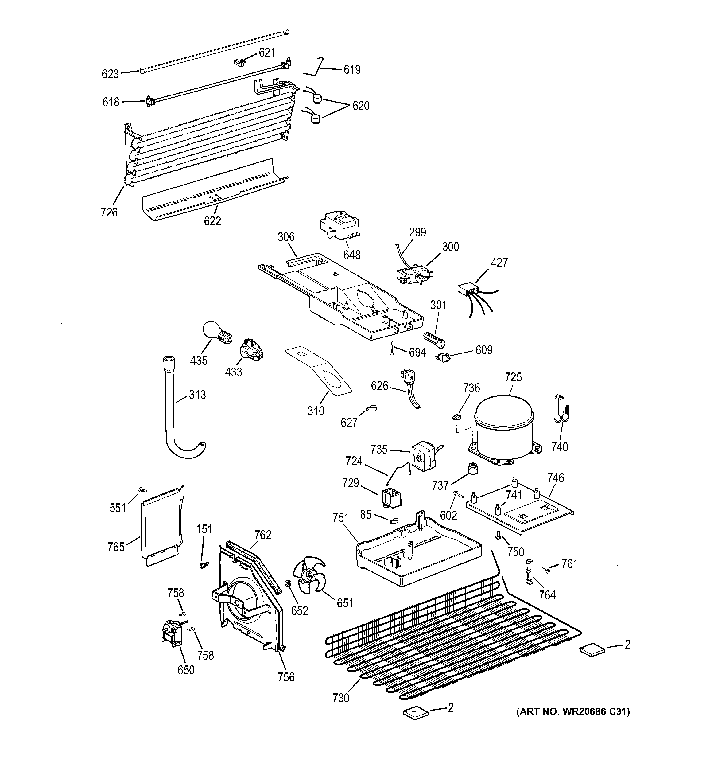 GE GTM18GBEDRES unit parts diagram