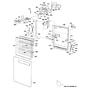 GE ZBD6700G03BB escutcheon & door assembly diagram