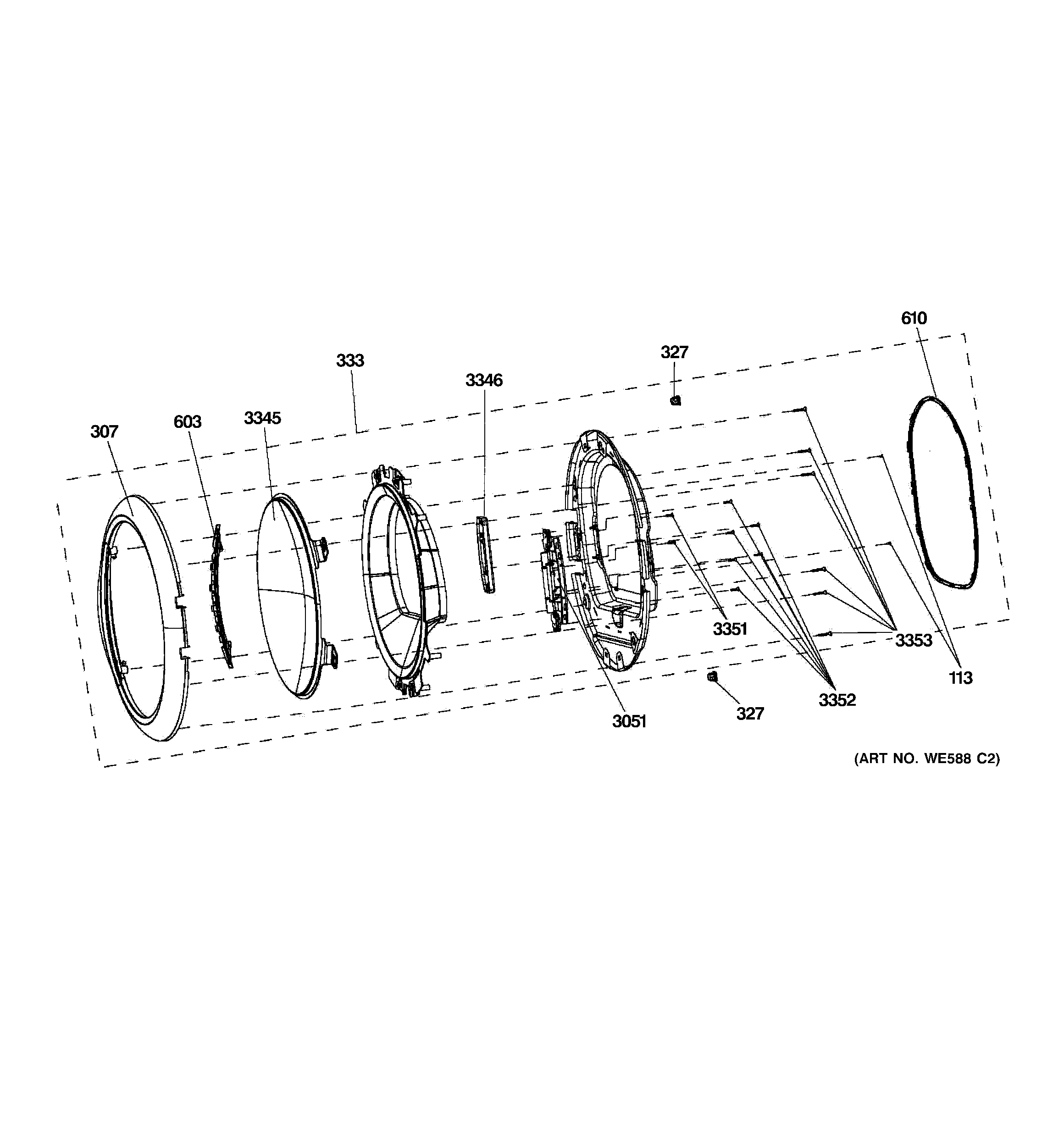 GE GFDN240GL0WW door diagram