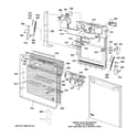 GE ZBD7000G04II escutcheon & door assembly diagram