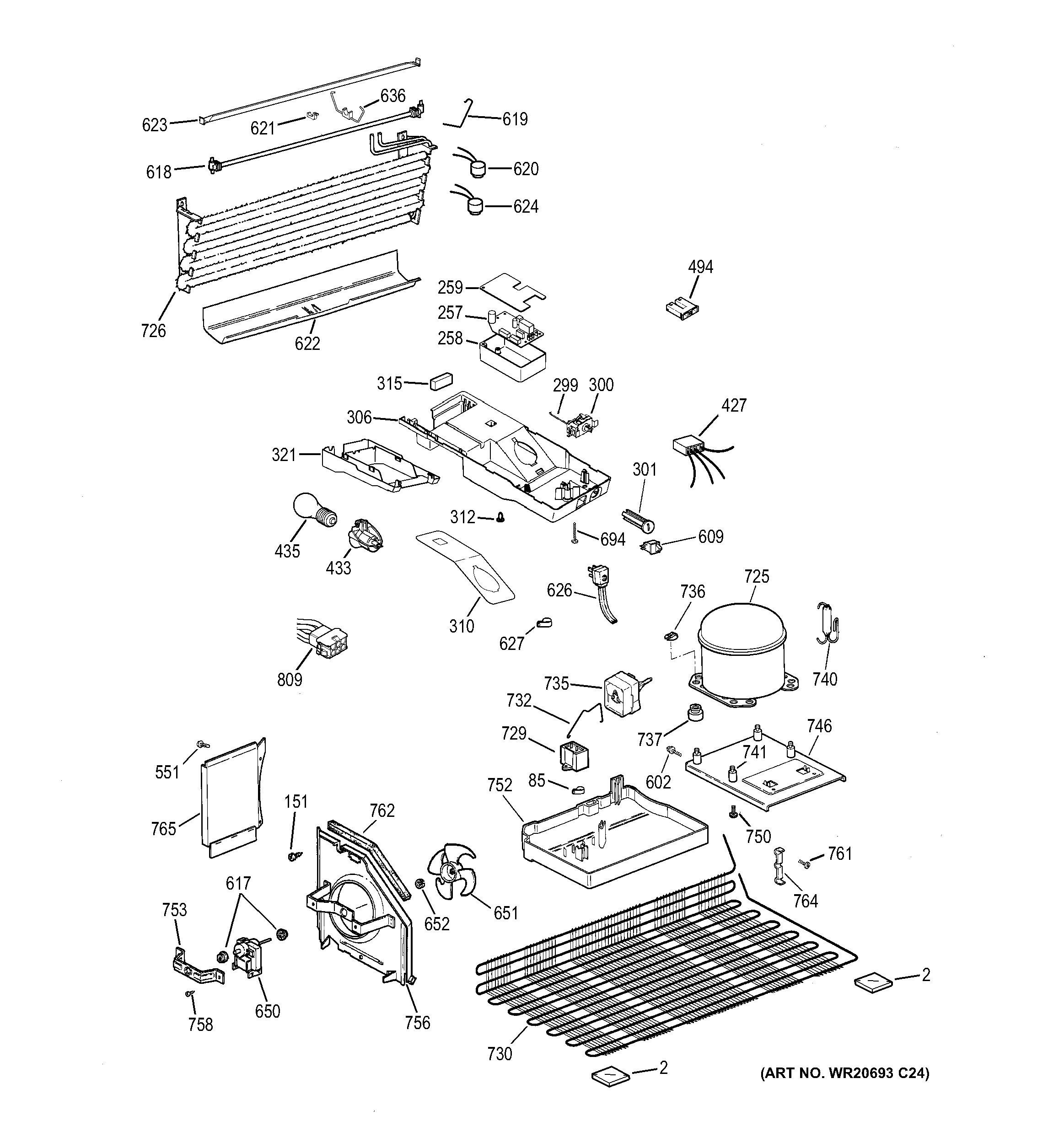 GE GTH16DBEDRBB unit parts diagram