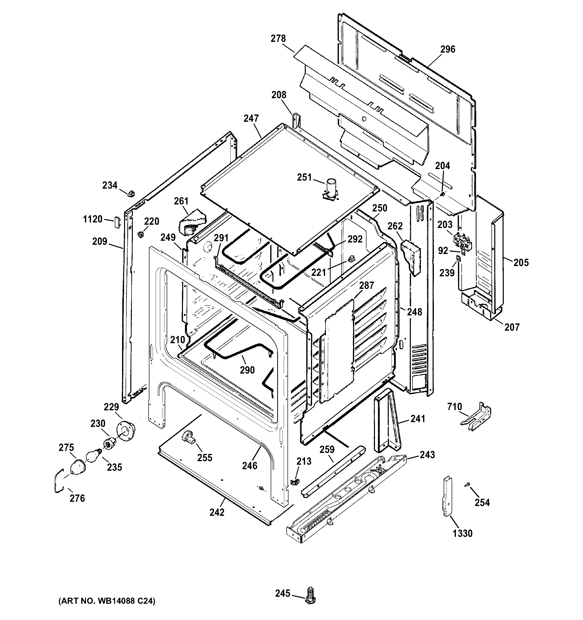 Hotpoint RB526DP2WW body parts diagram