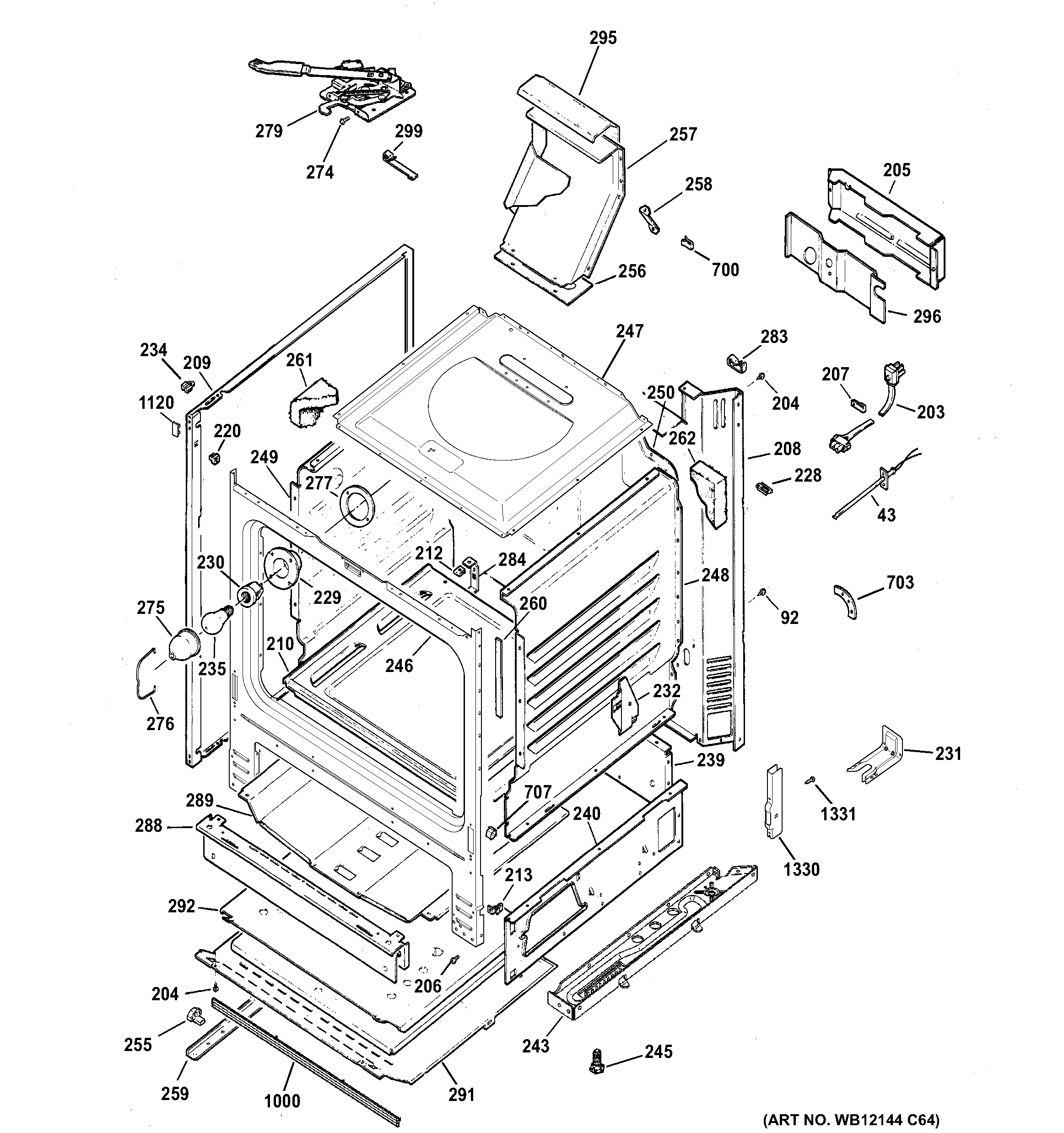 Hotpoint RGB790DET2BB body parts diagram
