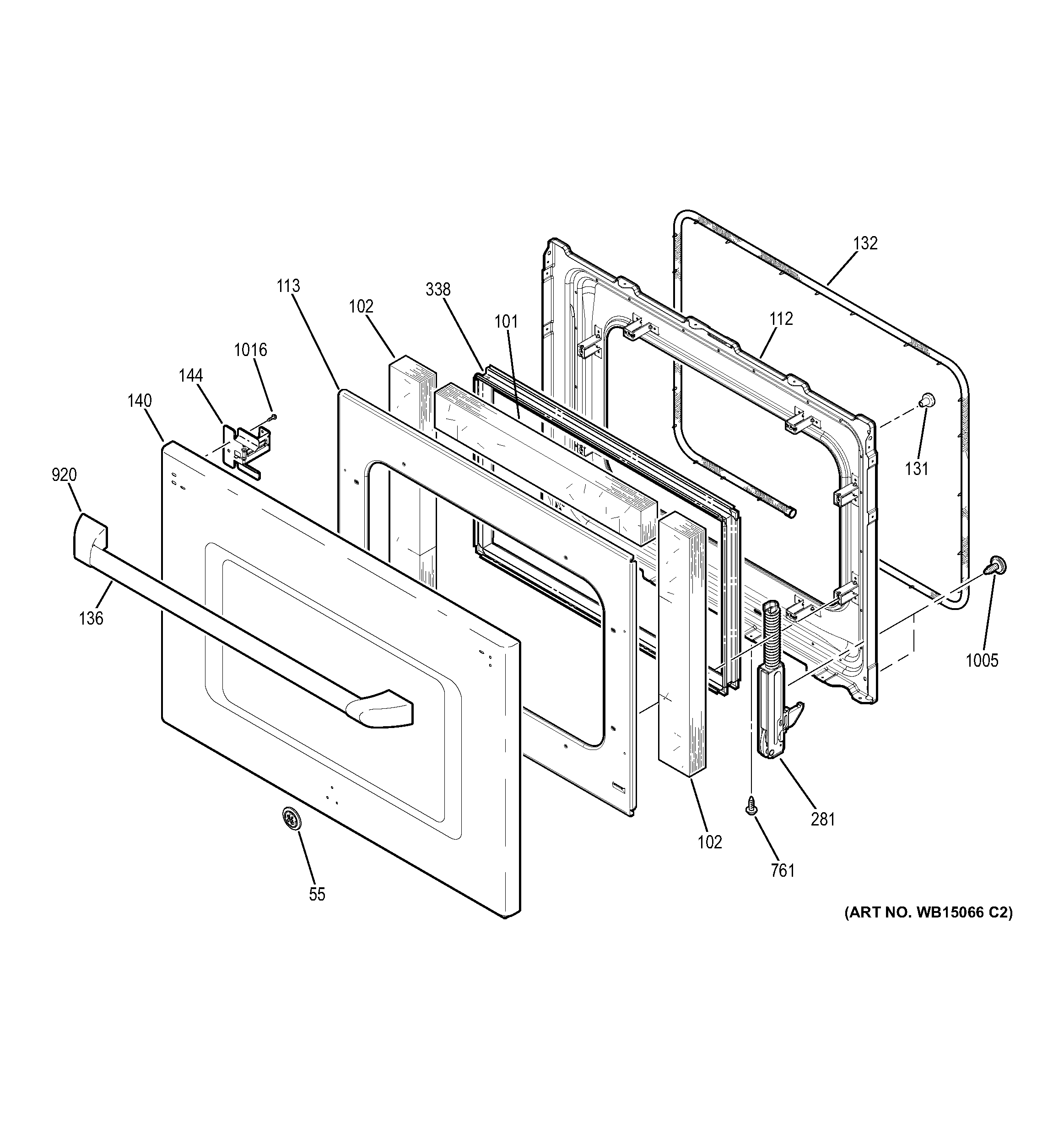 GE CT918ST2SS door diagram