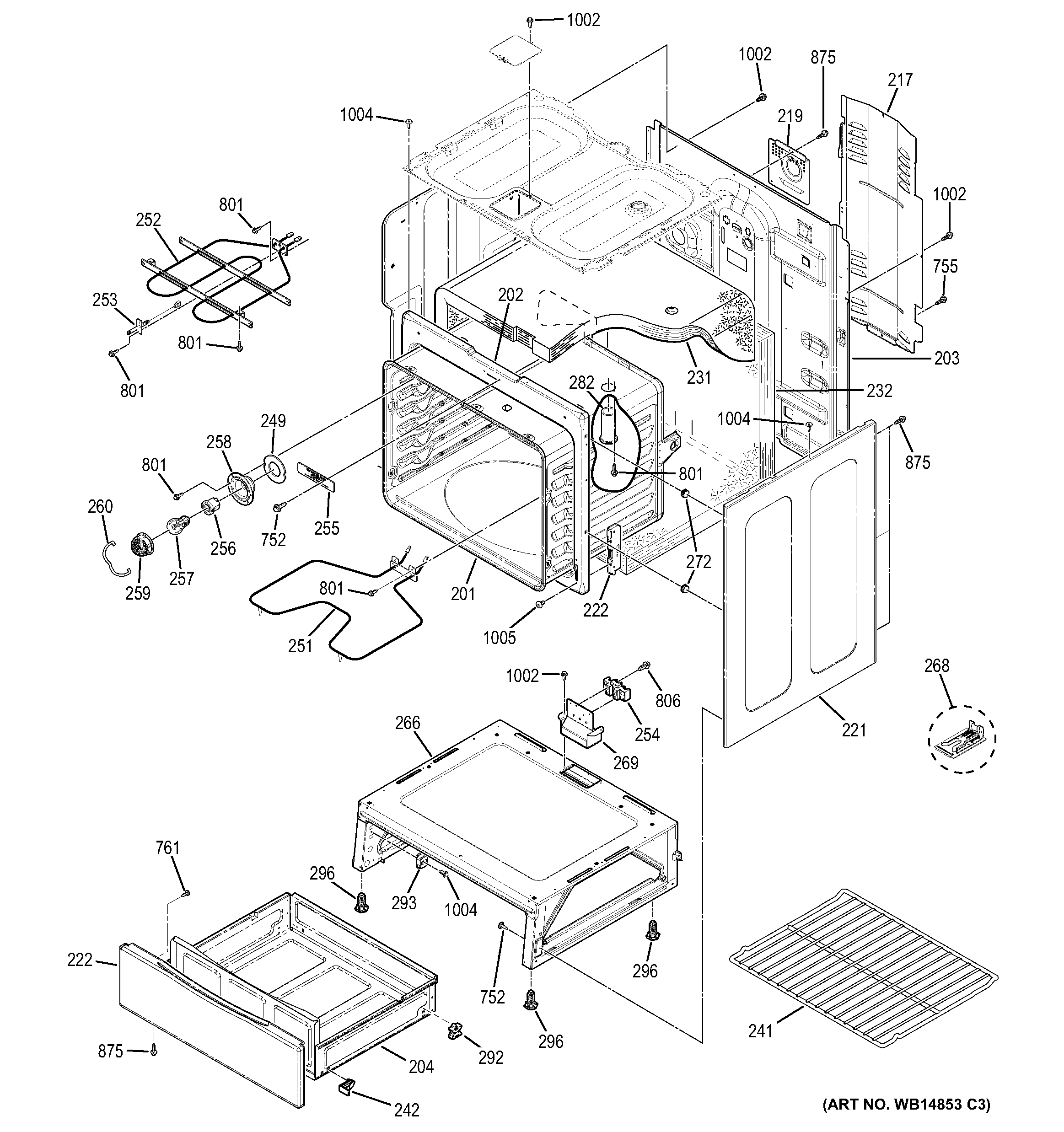 GE JBP23SR6SS body parts diagram